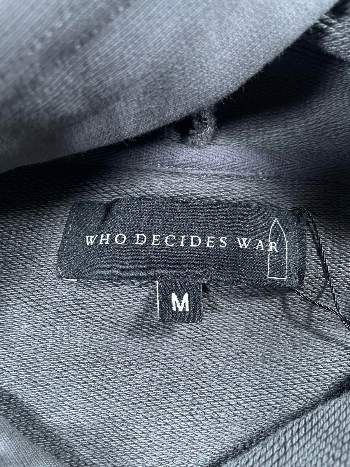 Who Decides War Embroidered Flames Glass Grey Hoodie