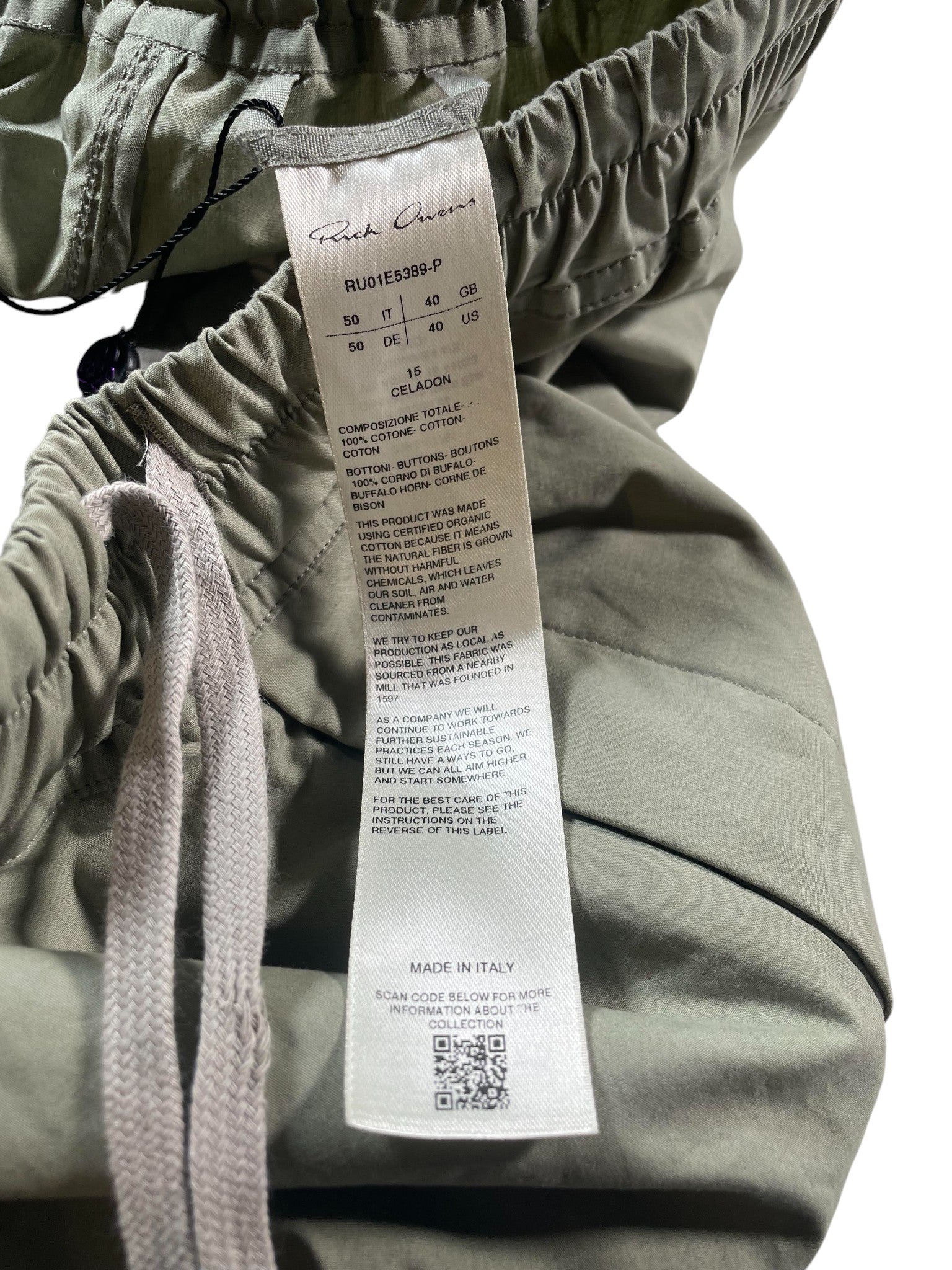 Rick Owens Olive Cargo Shorts