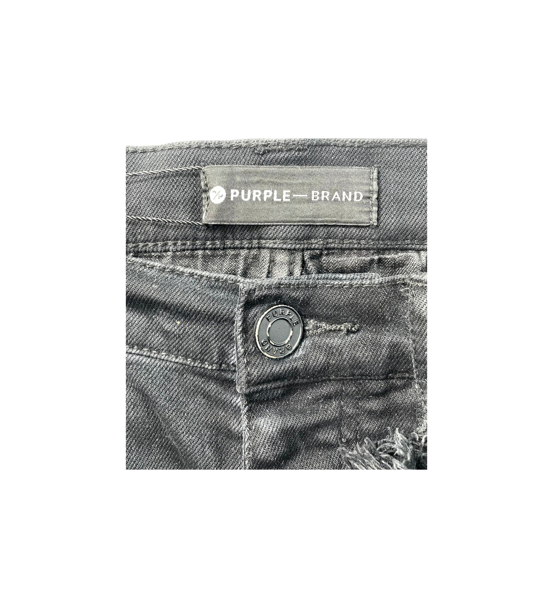 Purple Brand Splatter Ripped Black Jeans
