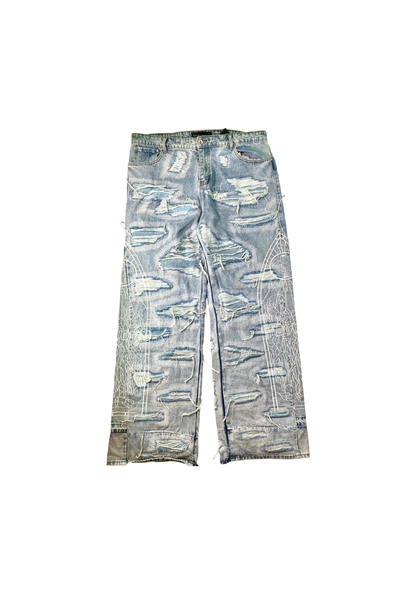 Who Decides War Distressed Patch Light Wash Jeans
