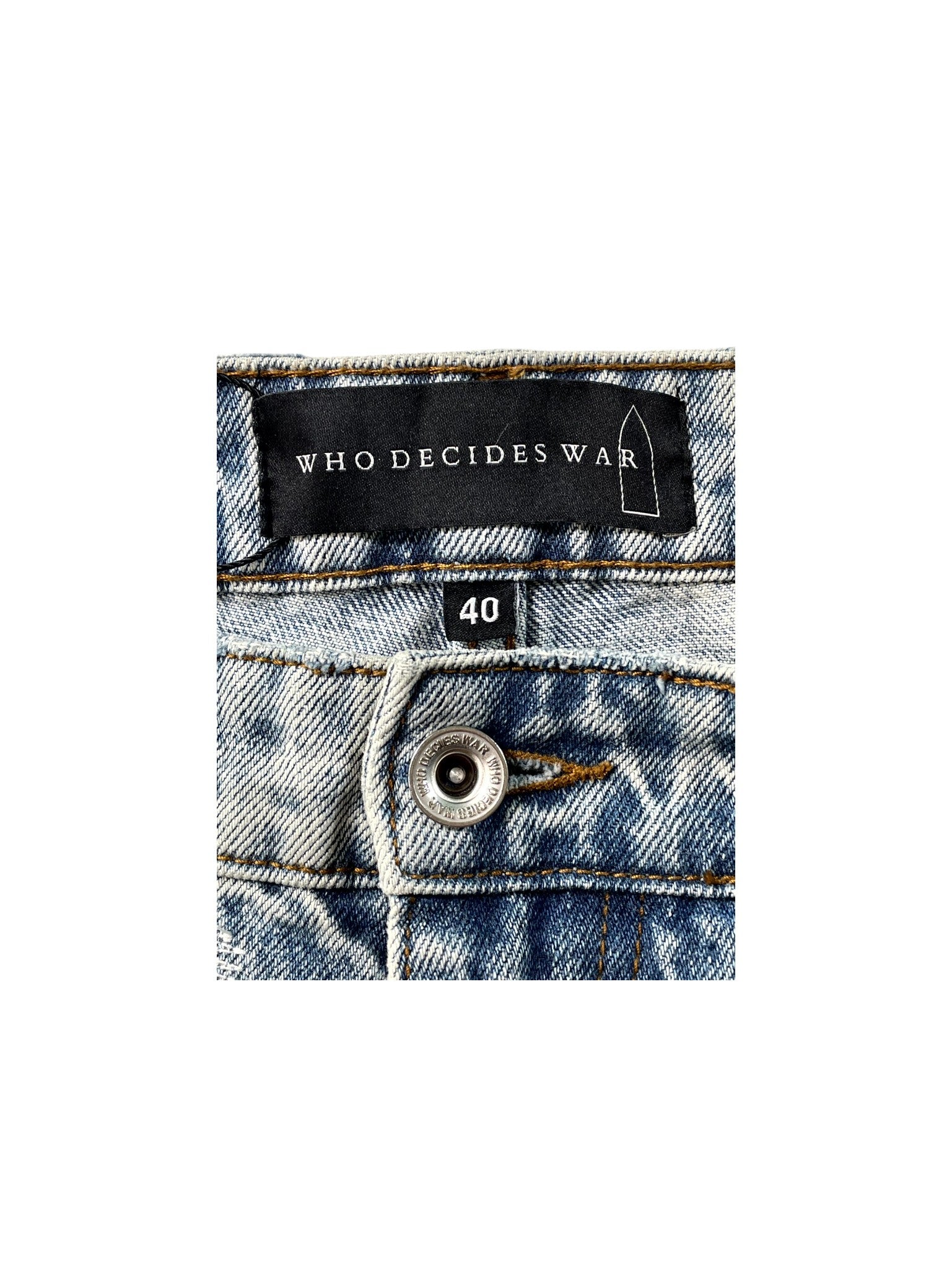 Who Decides War Distressed Patch Light Wash Jeans