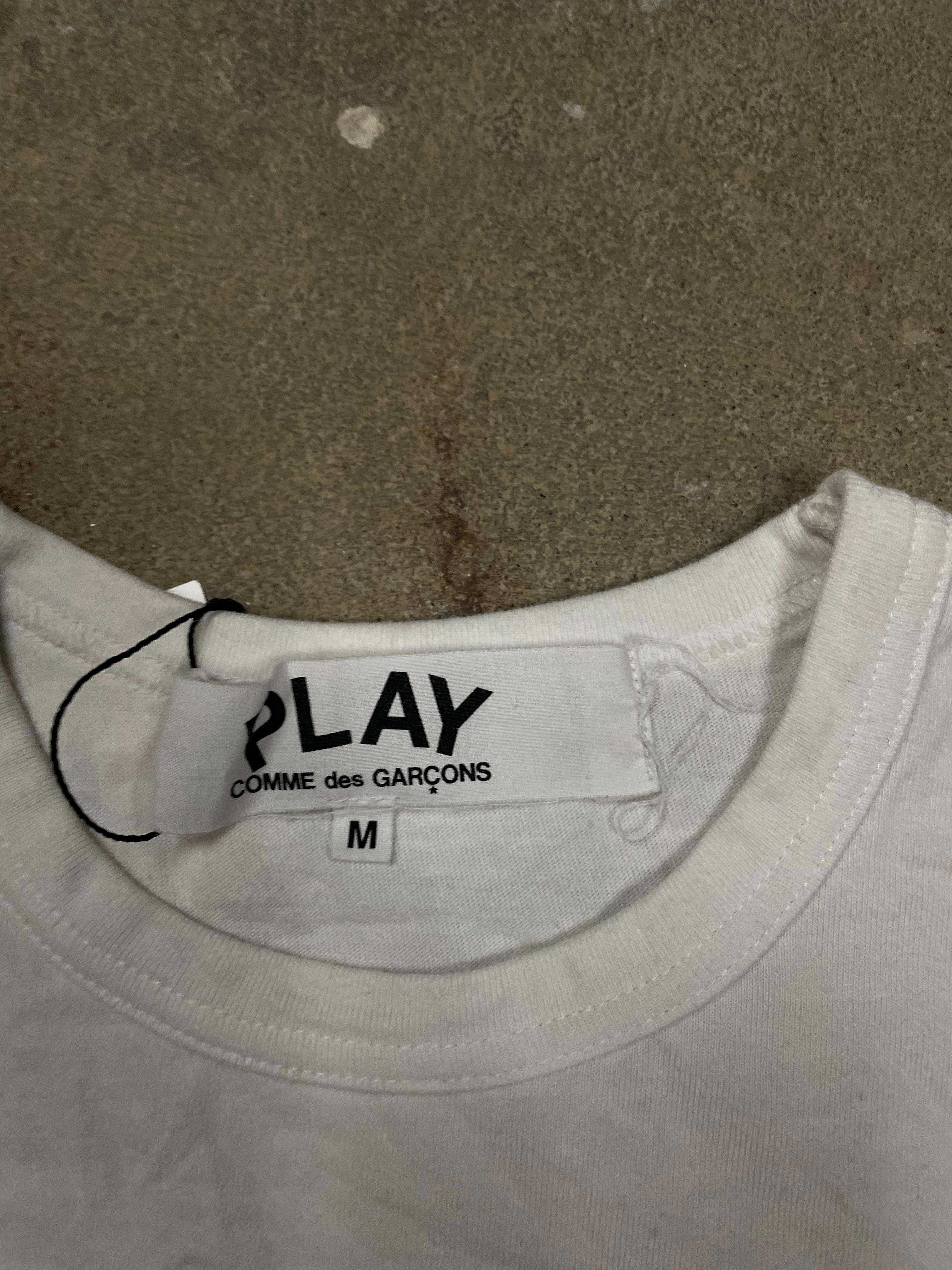 CDG Tee White Gold Heart Used Medium