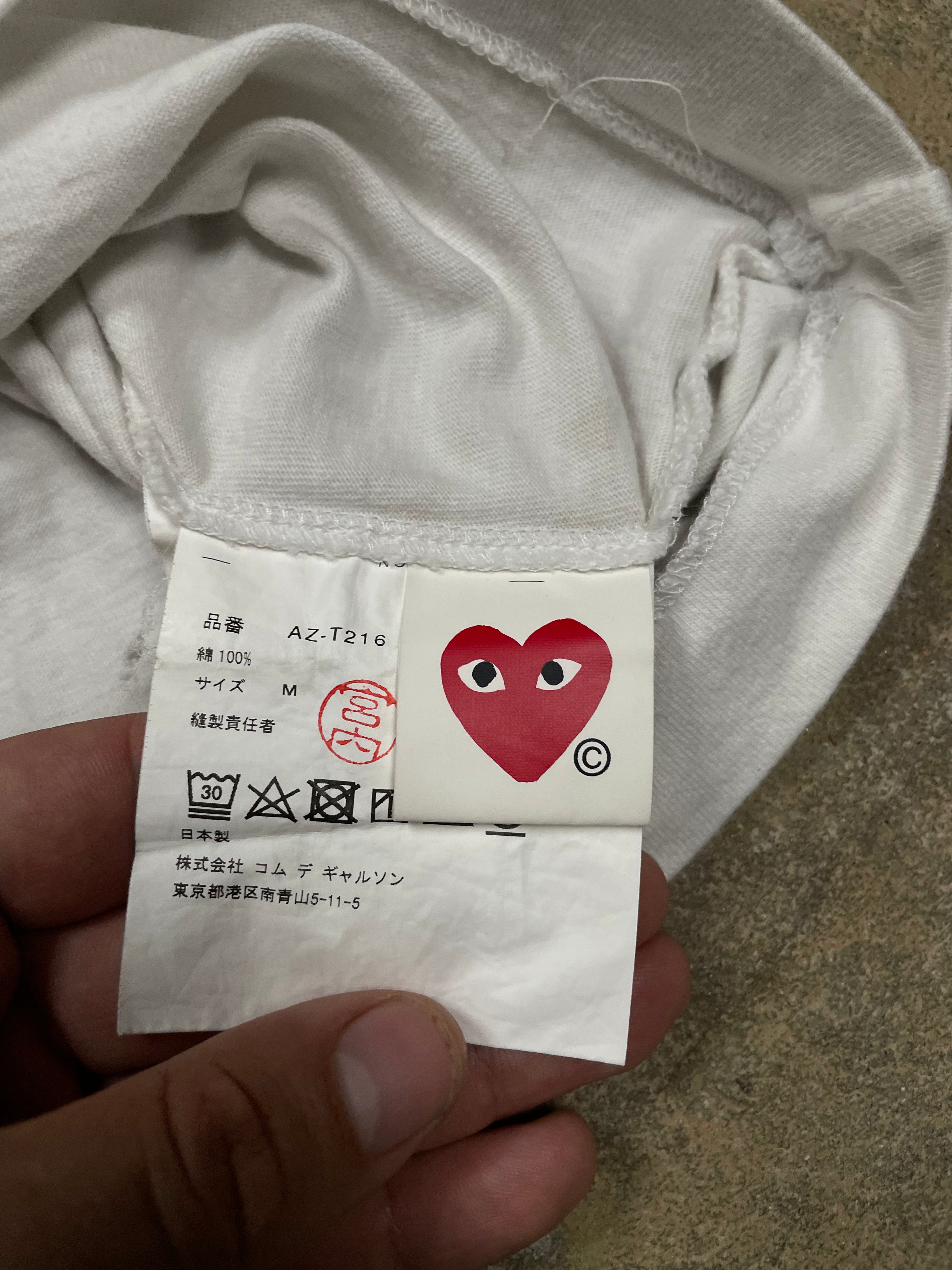 CDG Tee White Gold Heart Used Medium