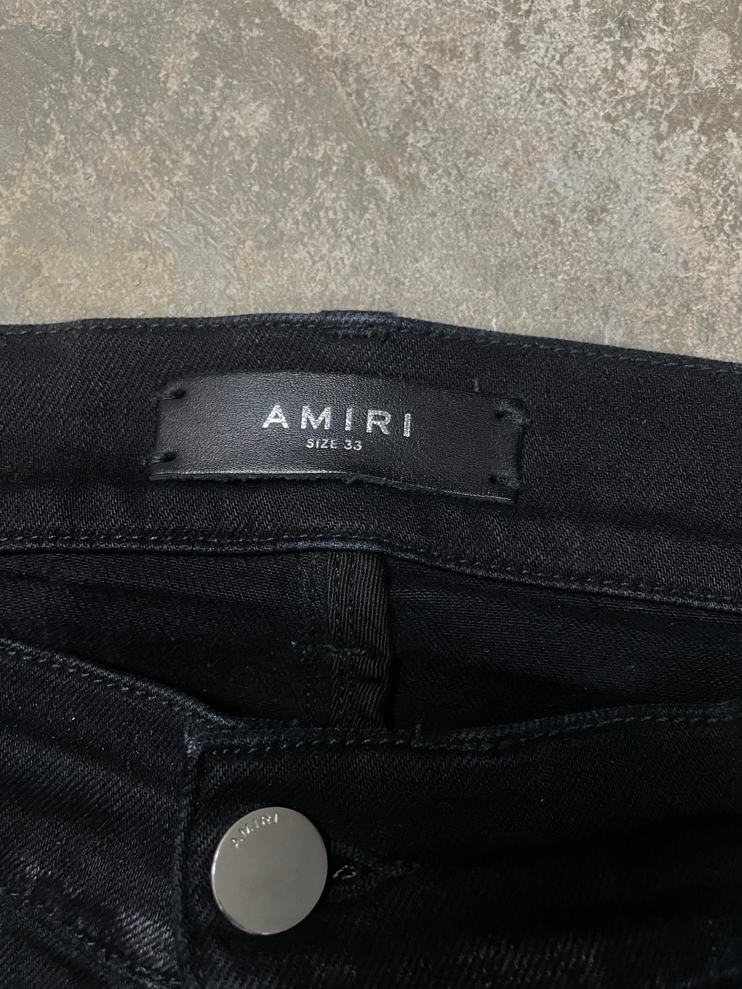 Amiri Jeans MX1 Black Neon Plaid Patch Used 33