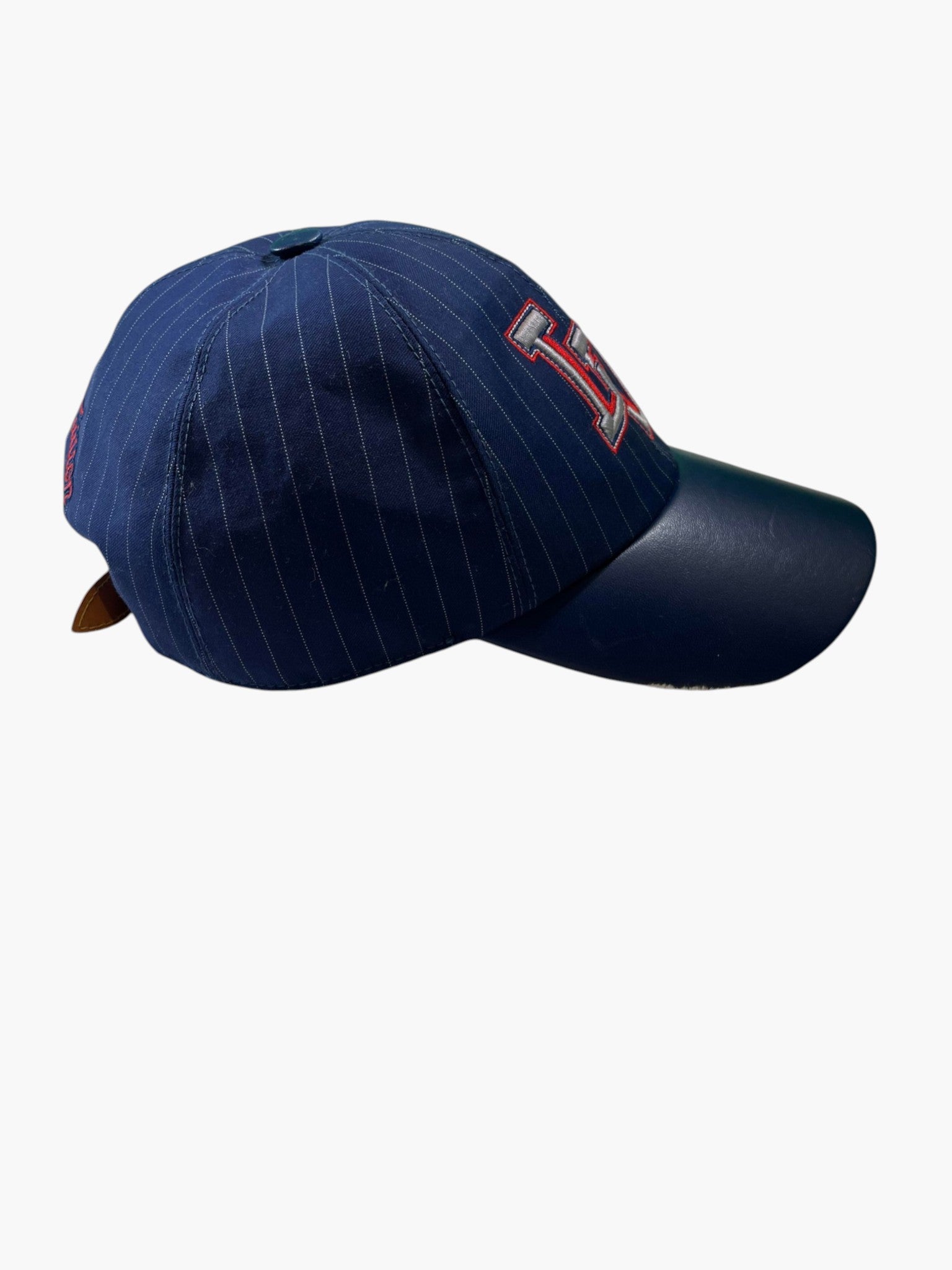 Louis Vuitton Pinstripe Embroidered Logo Navy Hat