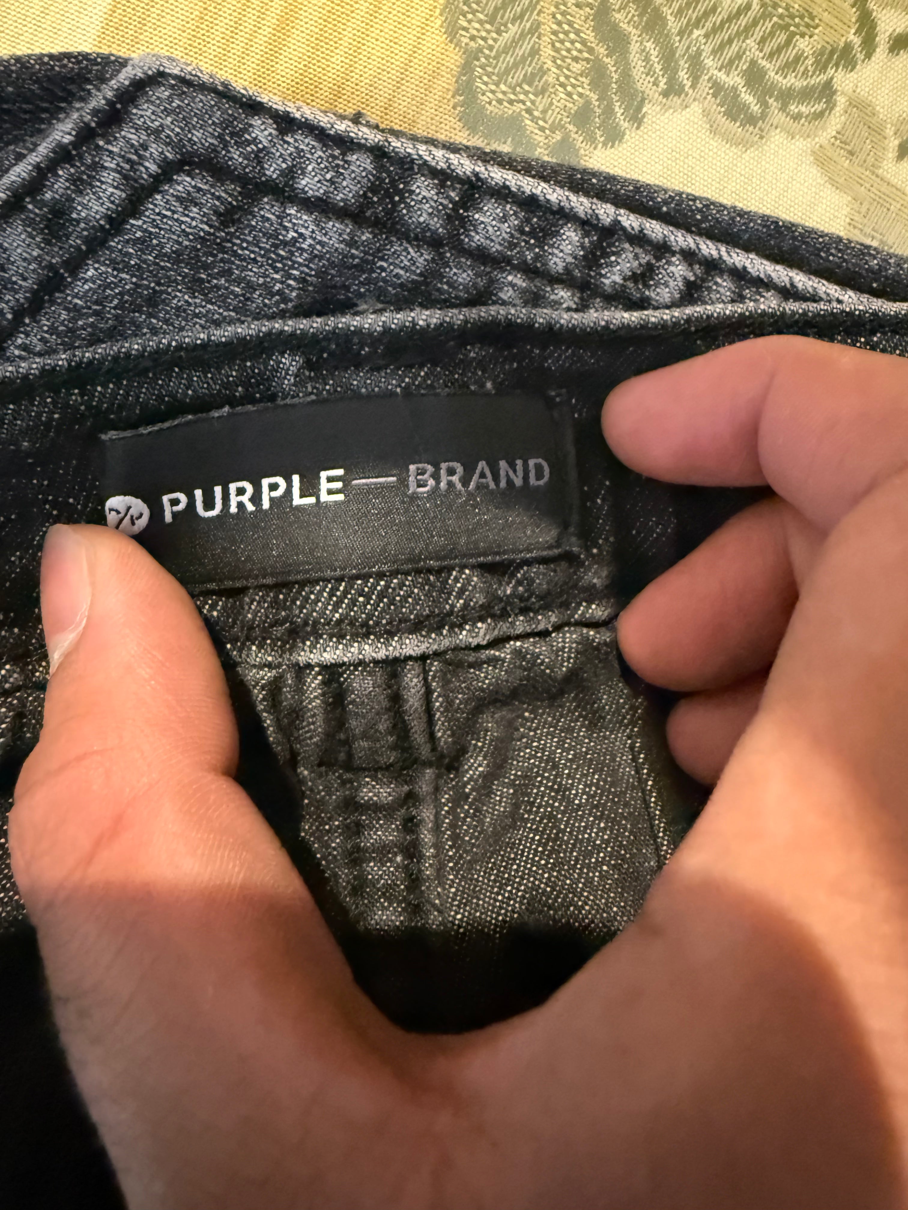 Purple Brand Jeans Black Knee Rip Used 34