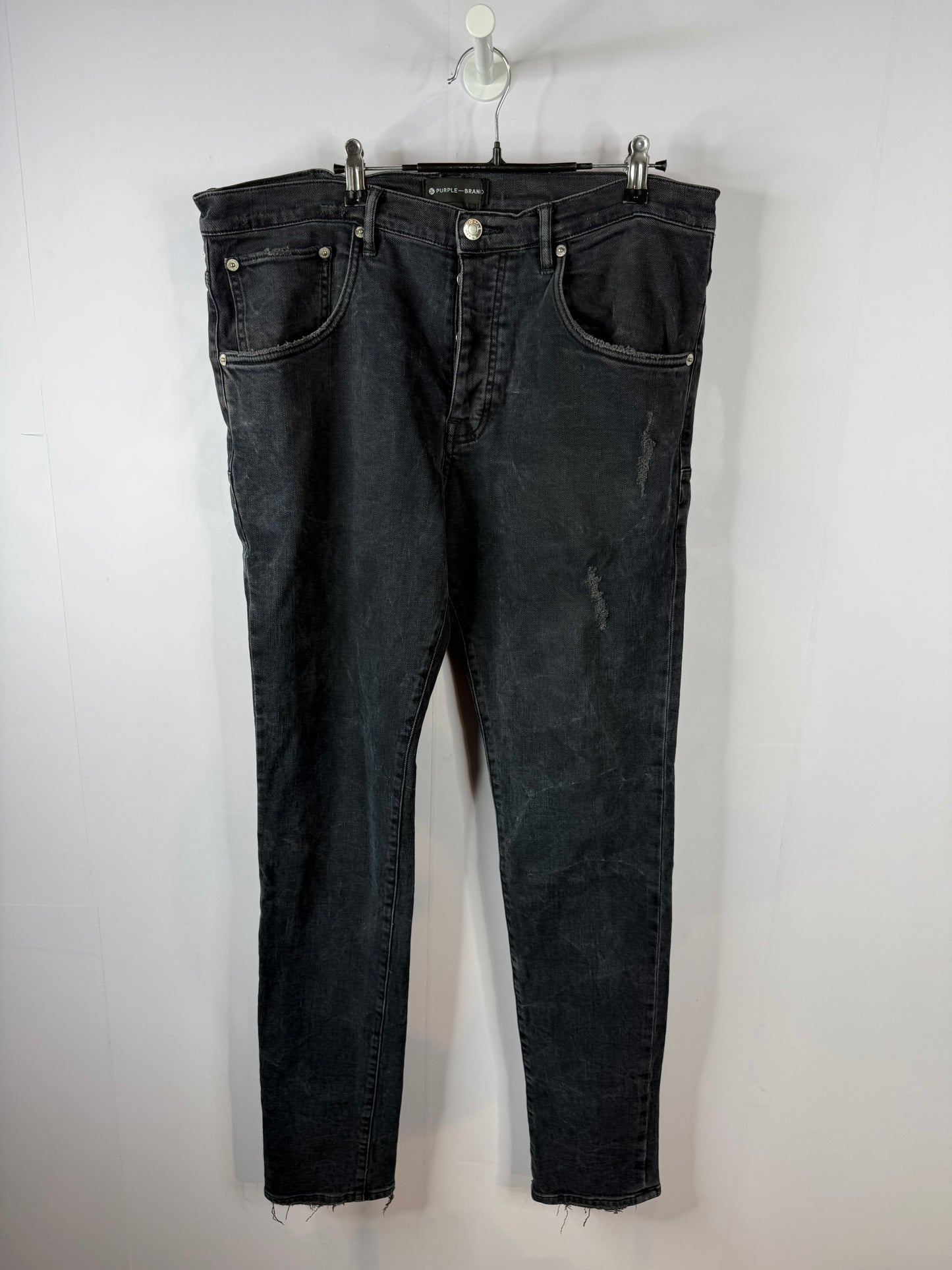 Purple Jeans Black Distressed Used 34