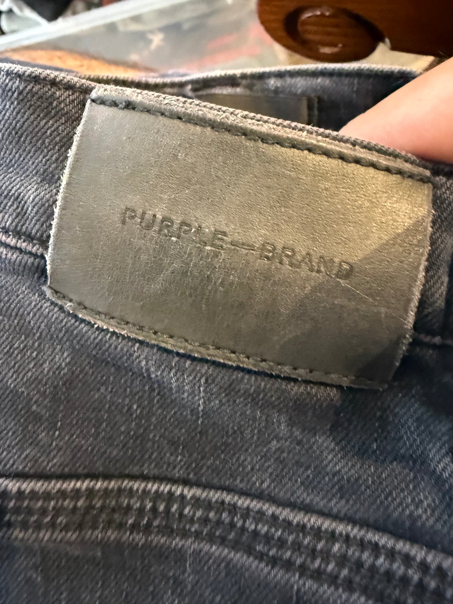 Purple Jeans Black Distressed Used 34