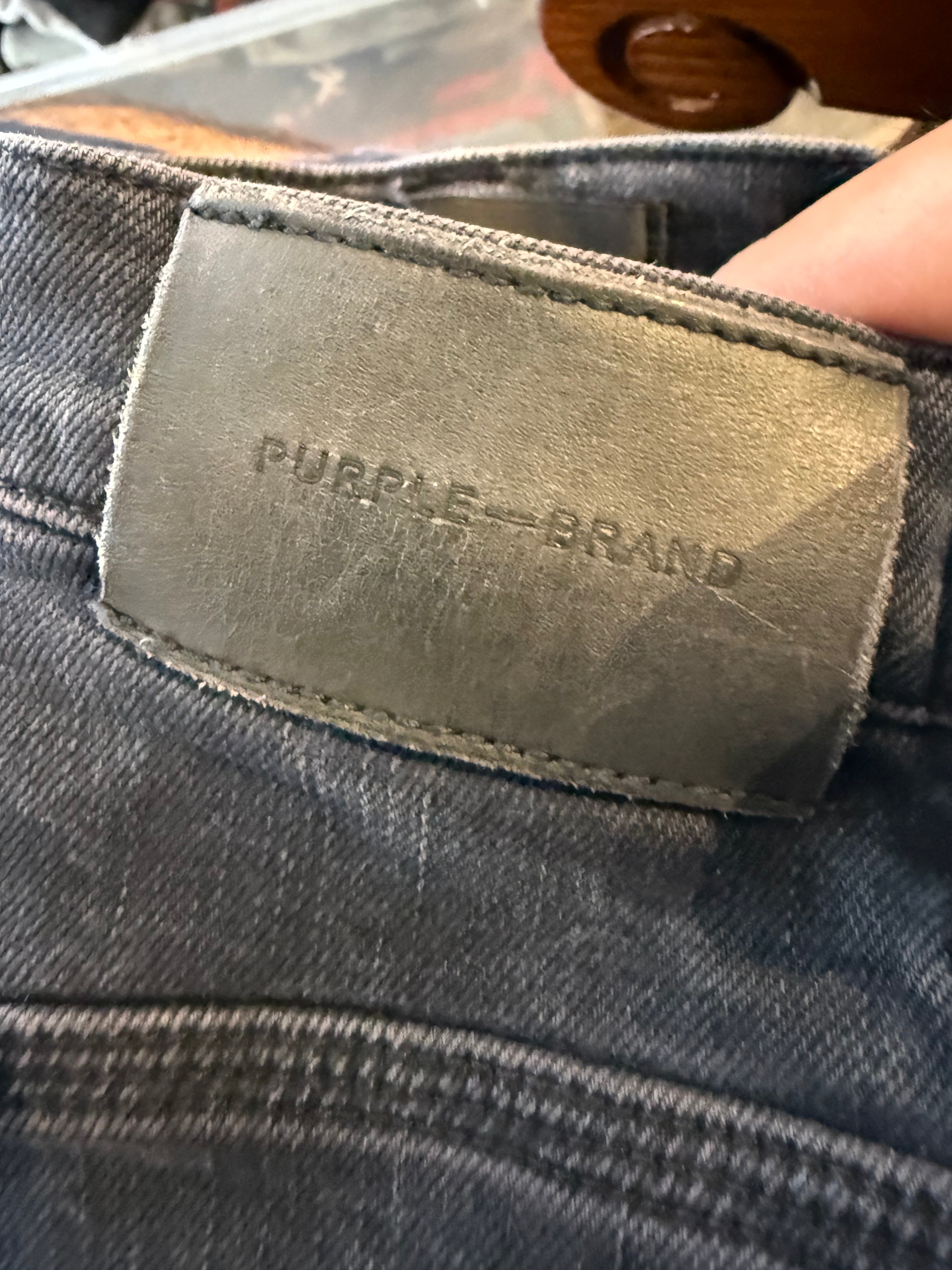 Purple Jeans Black Distressed Used 34
