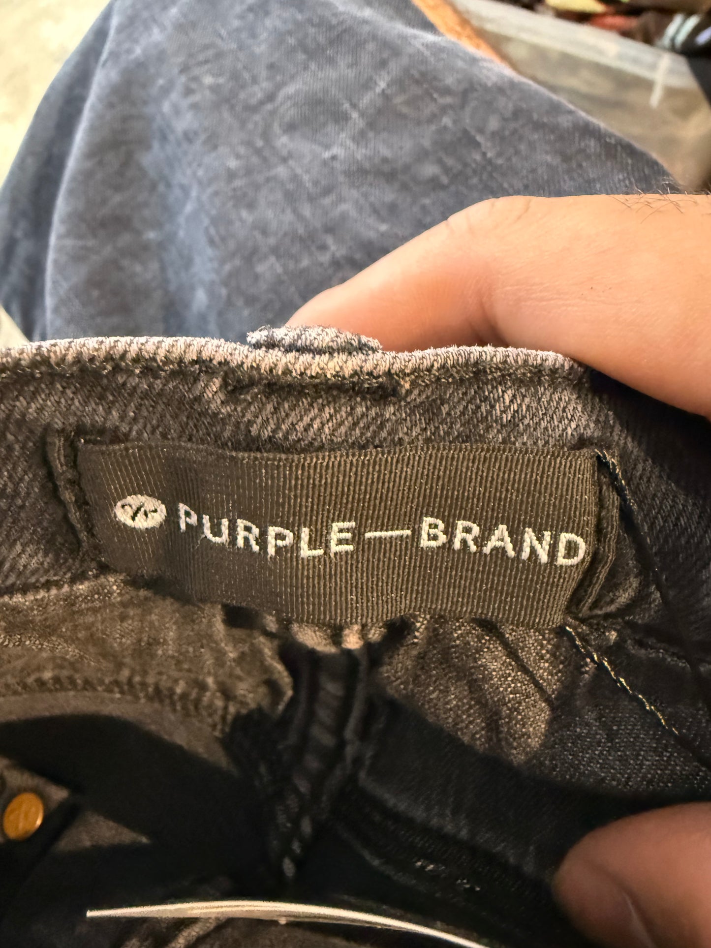 Purple Jeans Black Distressed Used 34