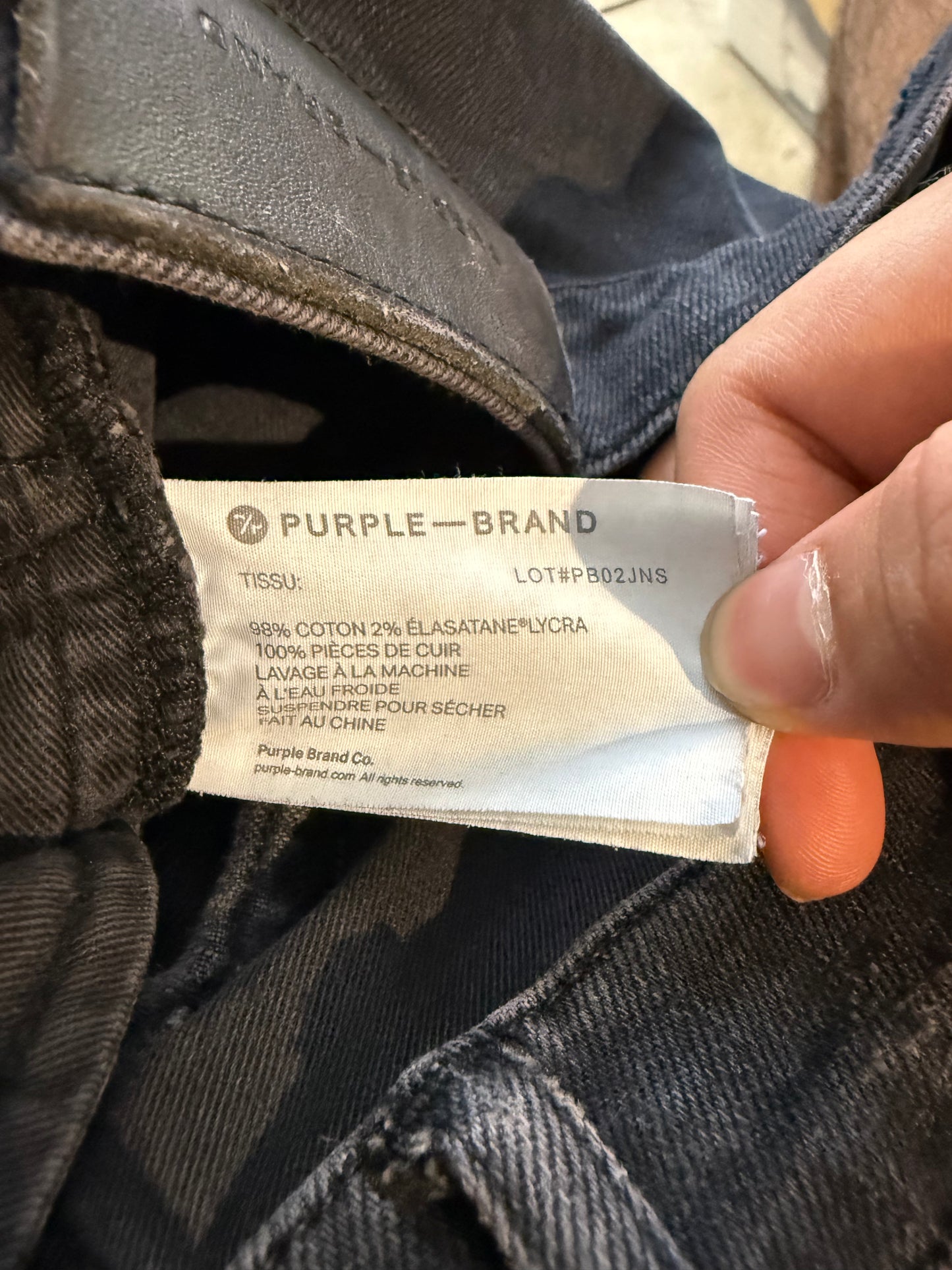 Purple Jeans Black Distressed Used 34