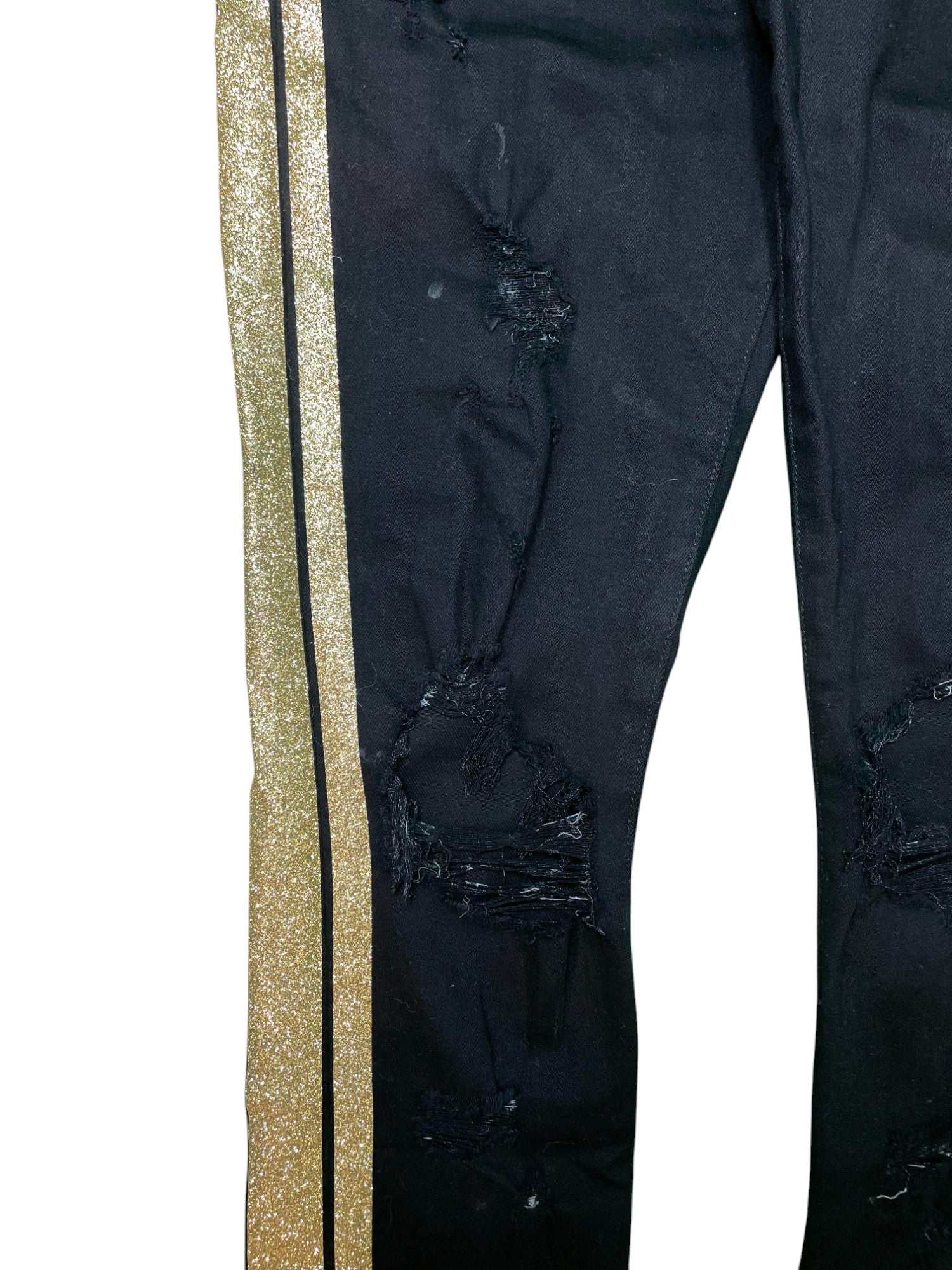 Amiri Thrasher Gold Stripe Black Jeans