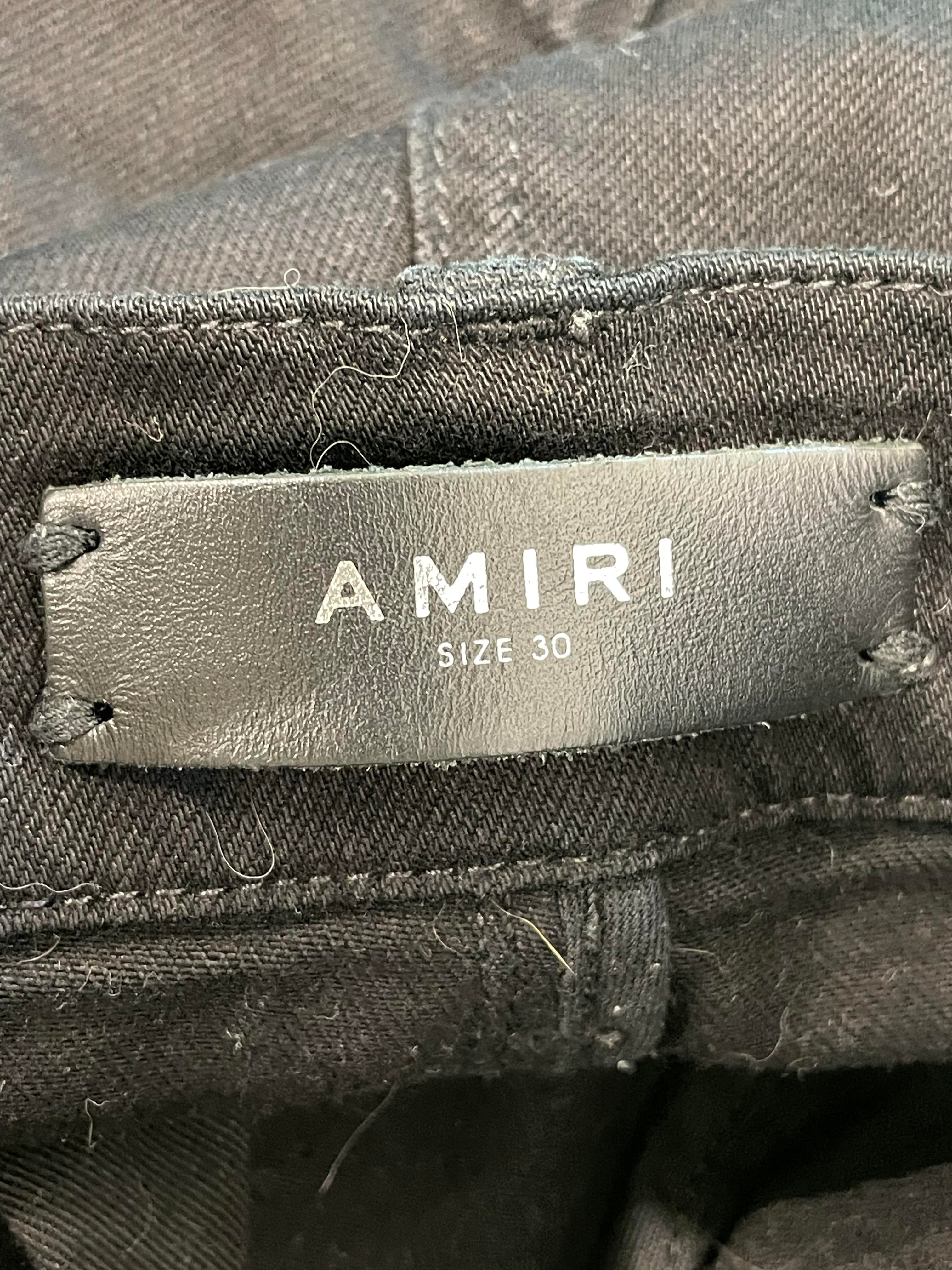 Amiri Thrasher Gold Stripe Black Jeans