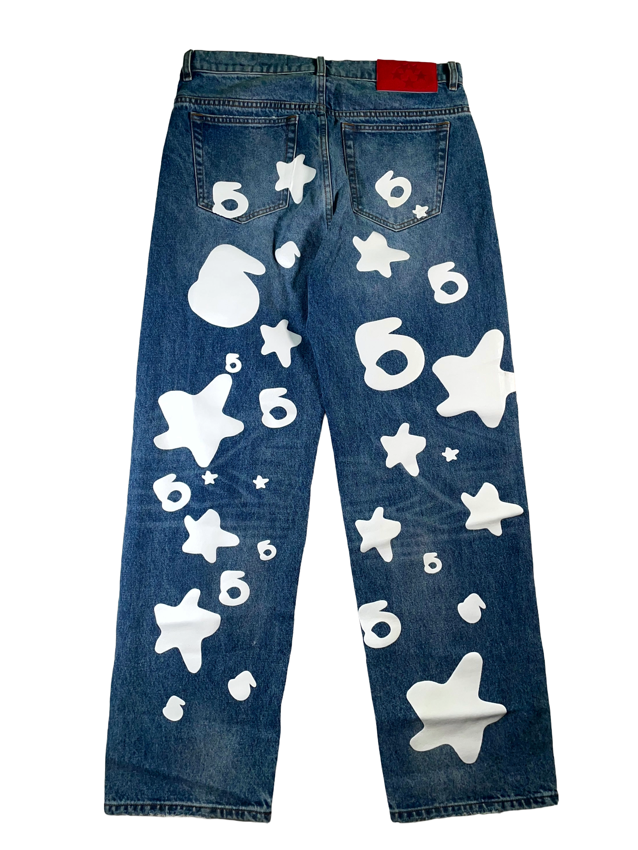 Sp5der Beluga Wash Denim Light Indigo Wash Jeans