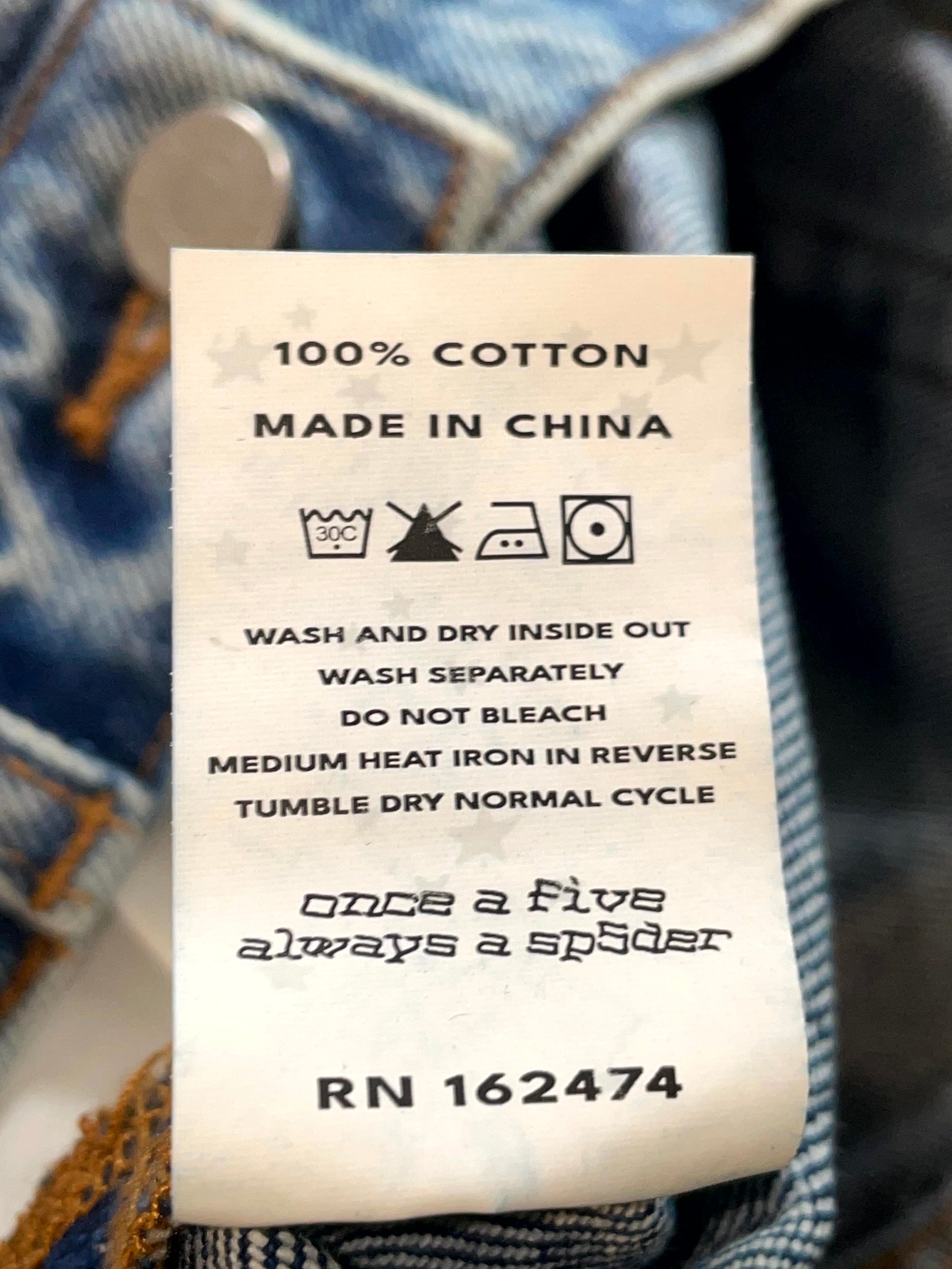 Sp5der Beluga Wash Denim Light Indigo Wash Jeans