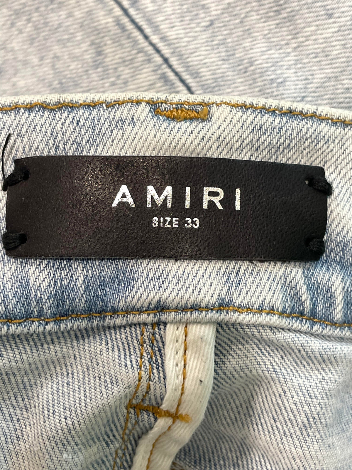 Amiri MX1 Light Wash White Bandana Jeans