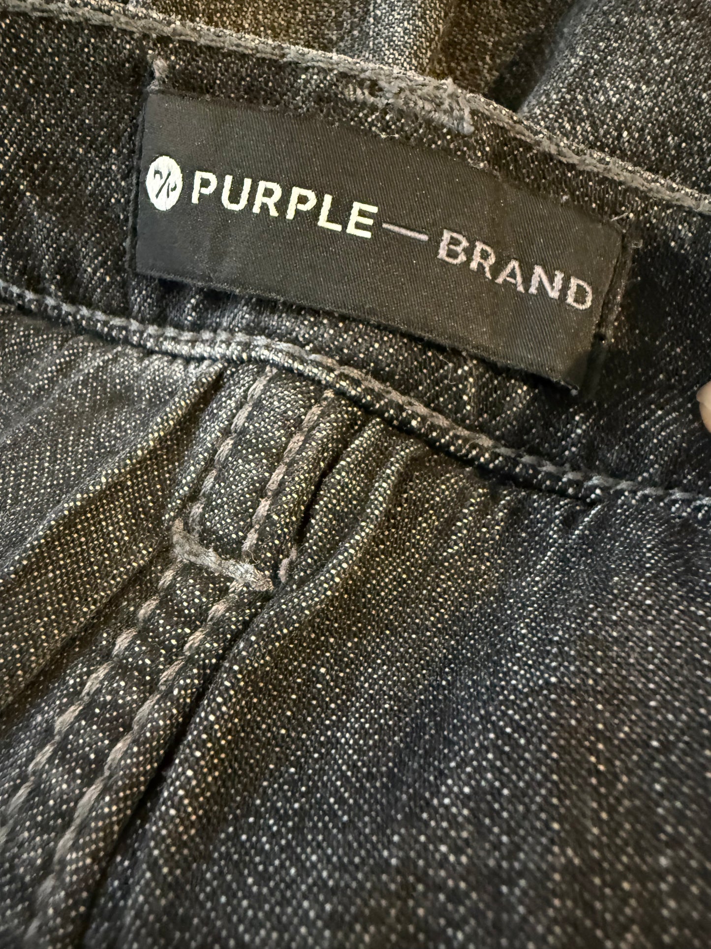 Purple Jeans Grey Orange Green Splatter Used 34