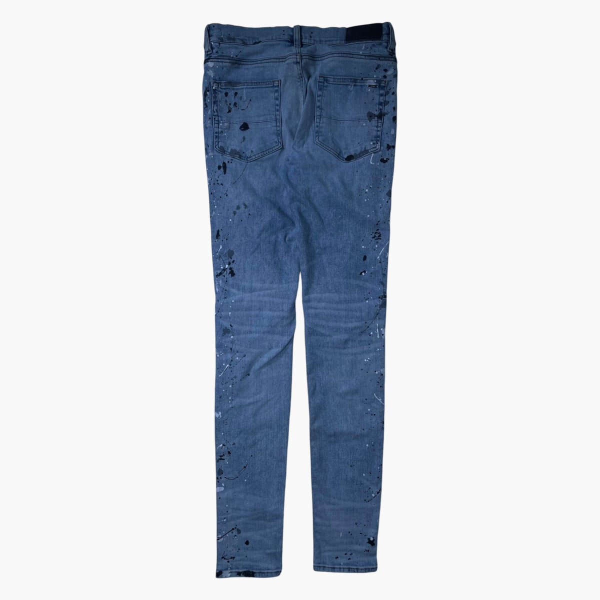 Amiri Denim Splatter Patch MX1 Light Wash Jeans