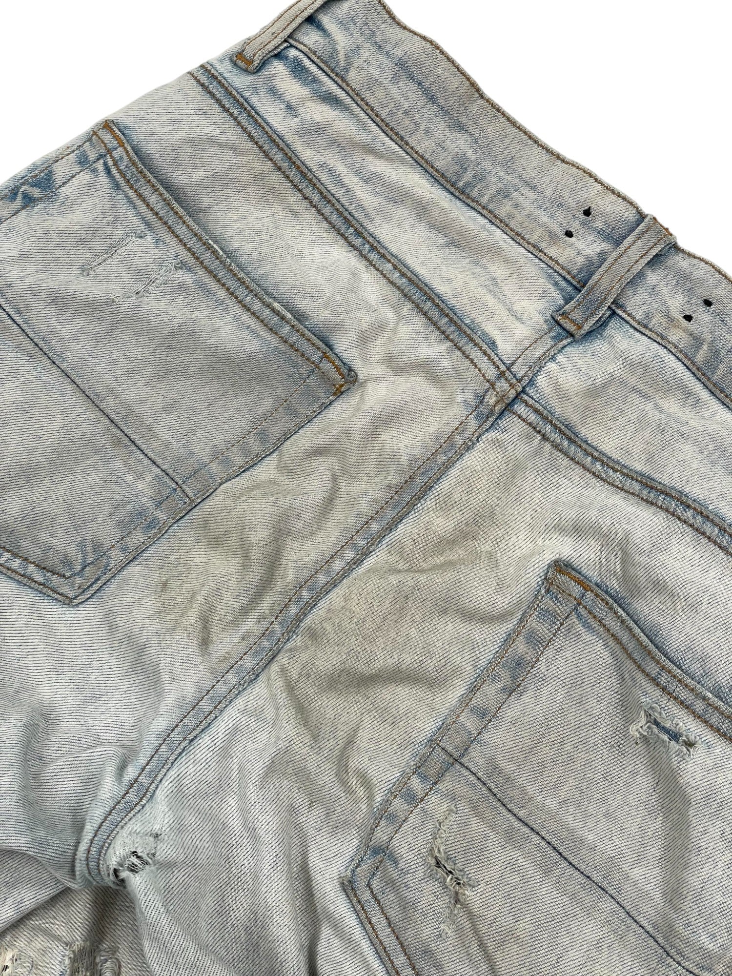 Amiri White Bandana Patch Light Wash Jeans
