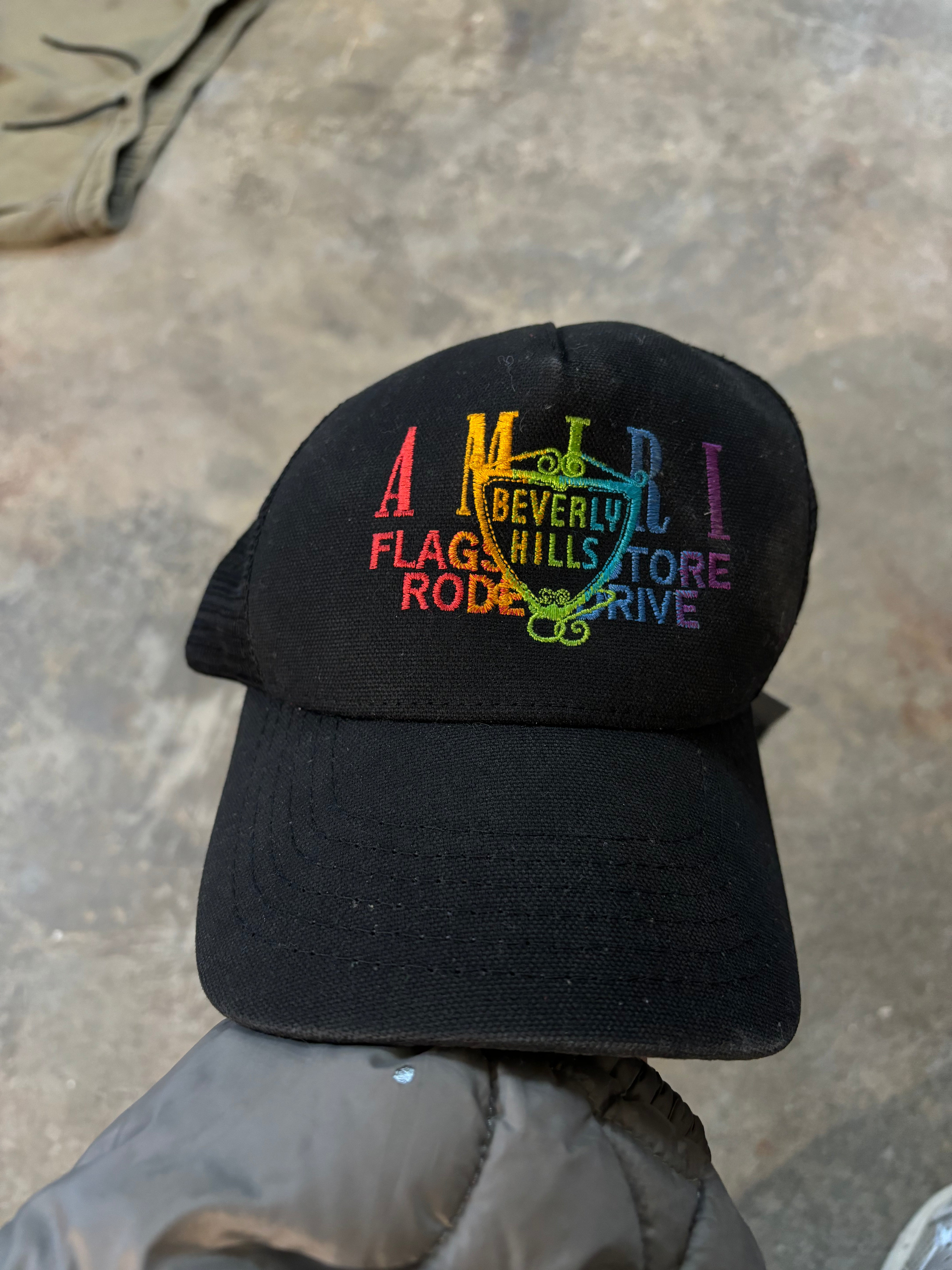Amiri Cap Black Beverly Rainbow Used OS