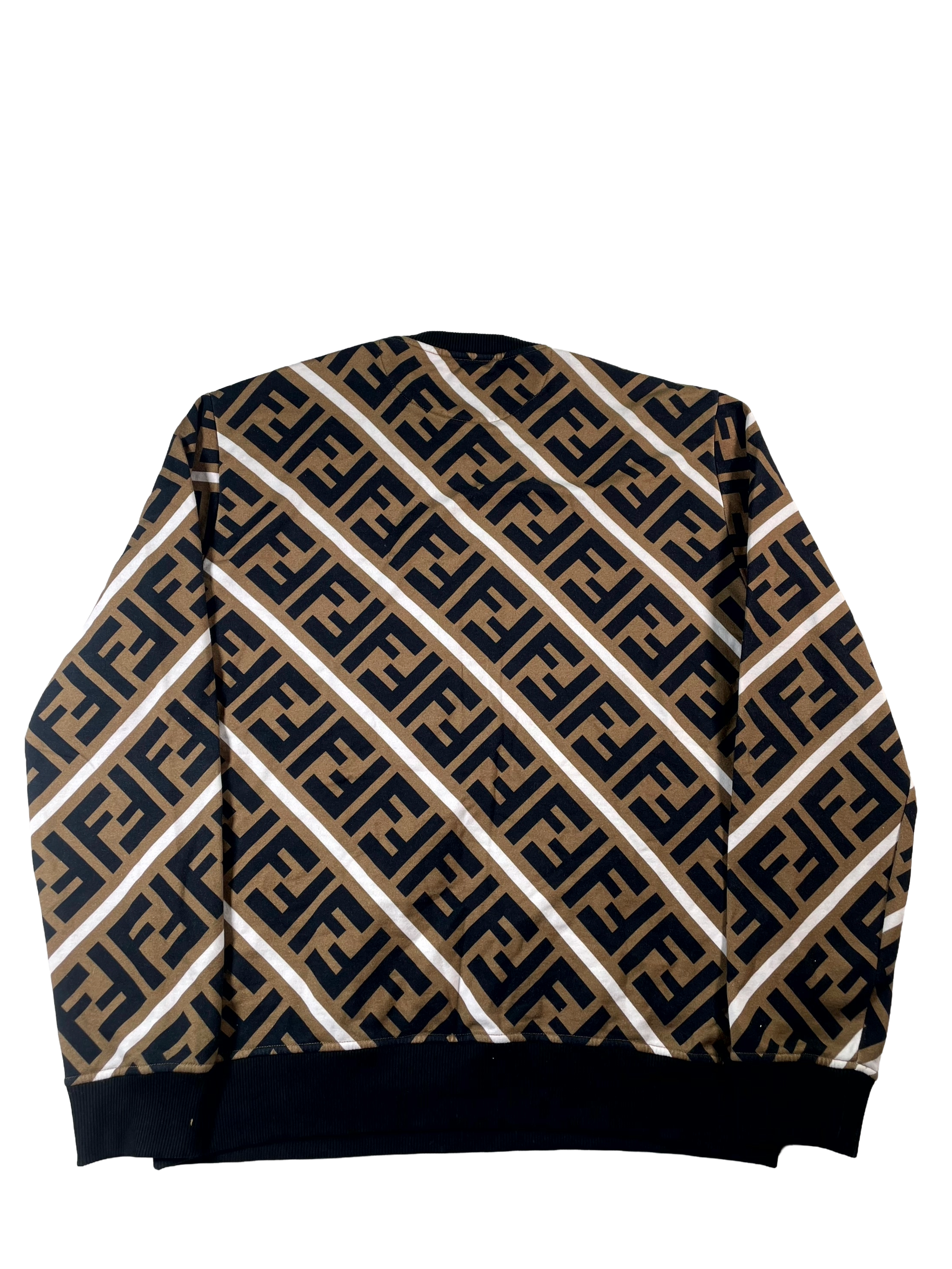 Fendi All Over Monogram Crewneck Brown & Black Sweater