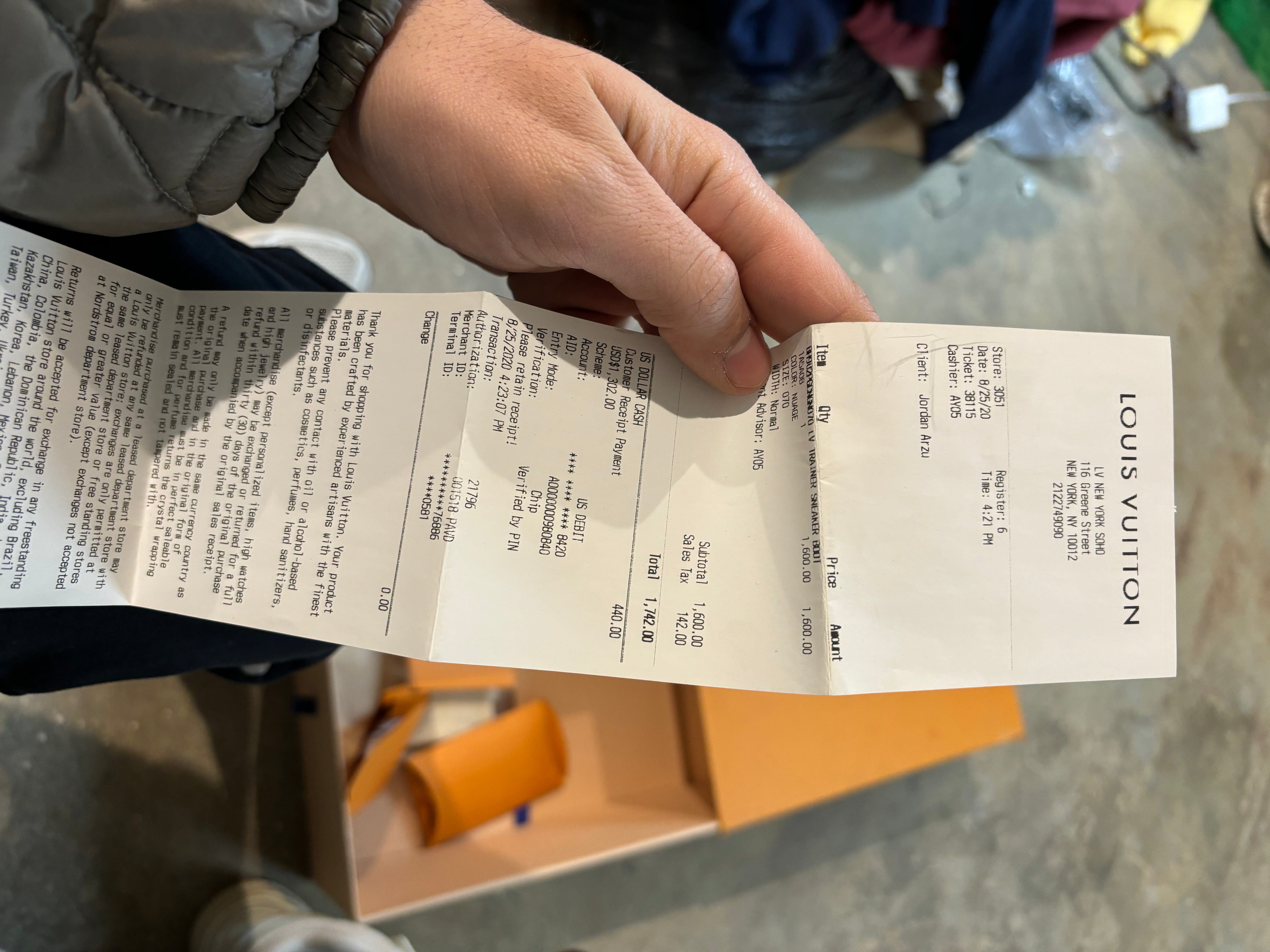 LV Virgil High Top Trainer Cream Used US 8.5 With Box