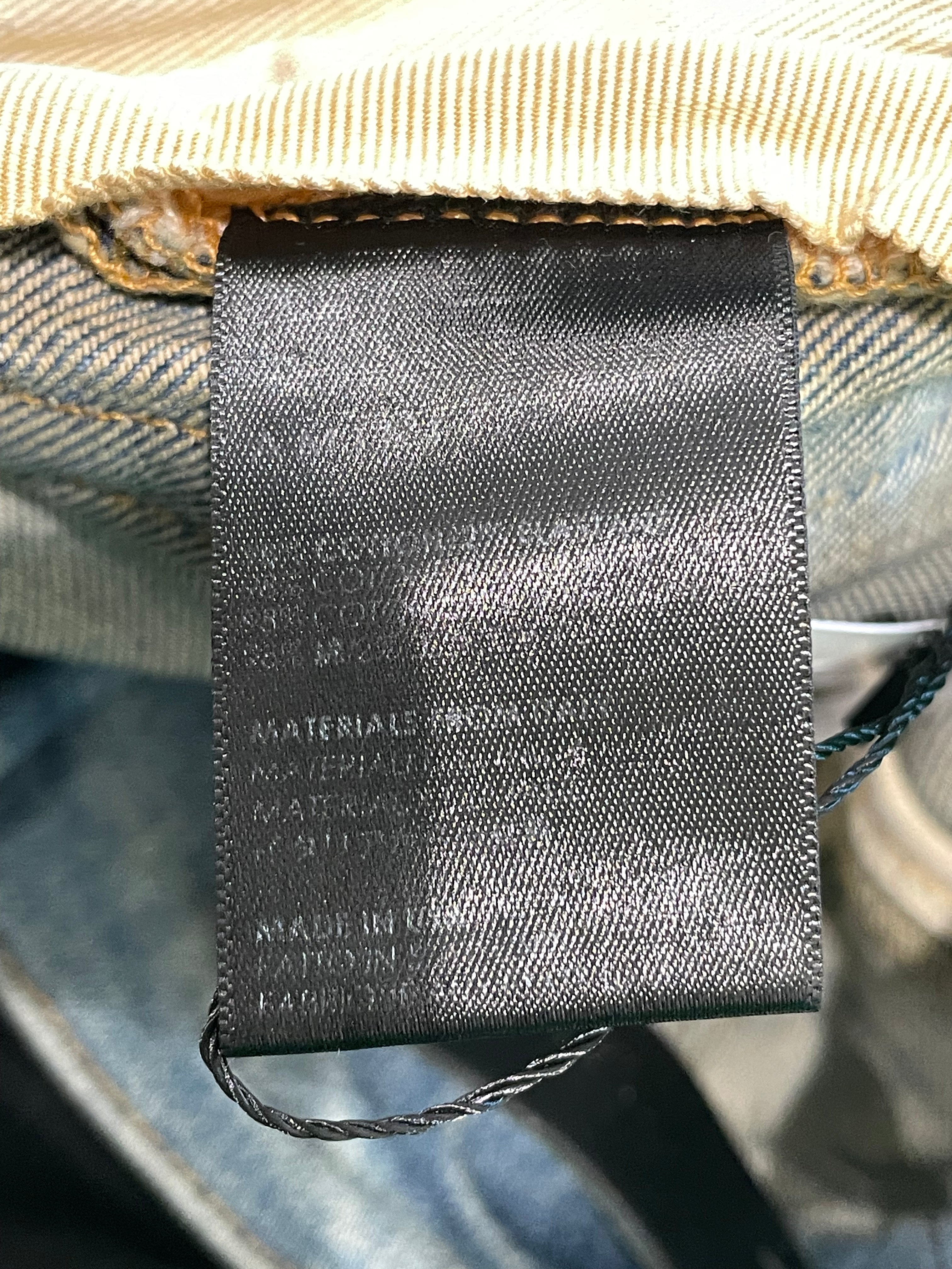 Amiri Vintage Wash Grey Glitter Blue Jeans