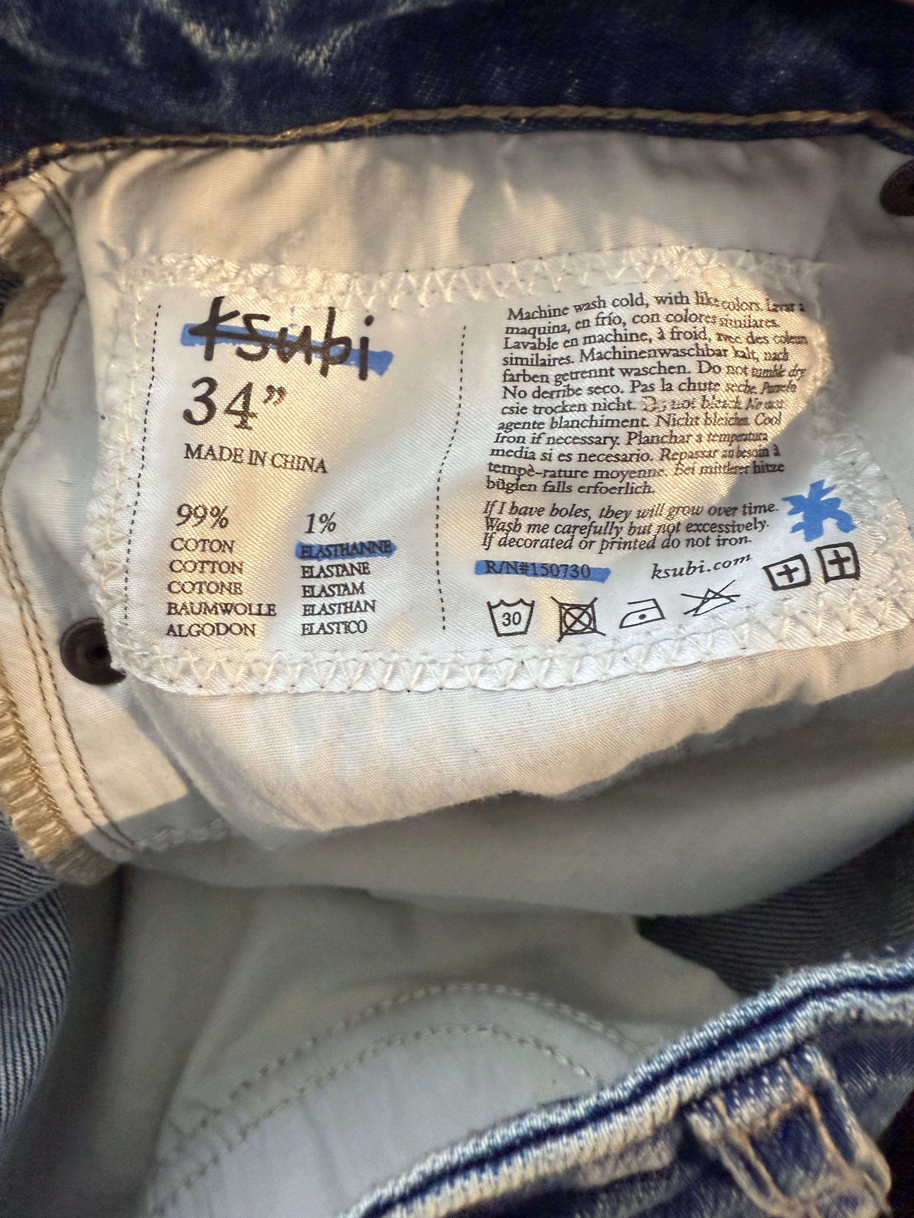 Ksubi Blue White Jeans Used 34