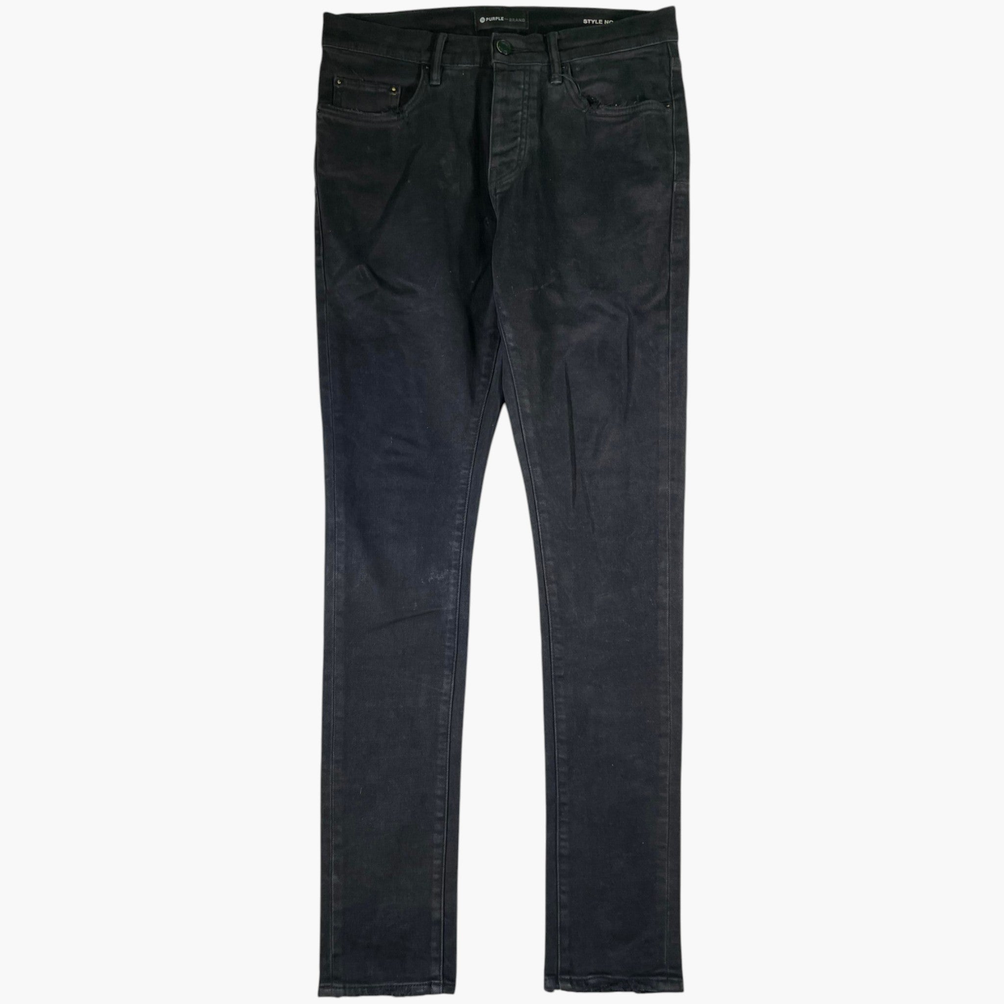 Purple Brand No Back Tab Black Jeans