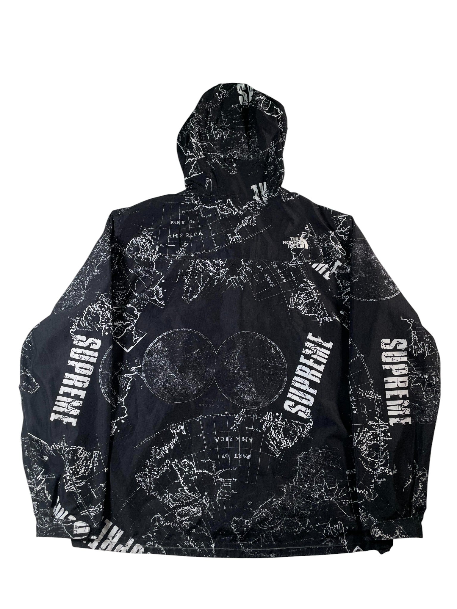 Supreme 'TNF Maps' Black Windbreaker