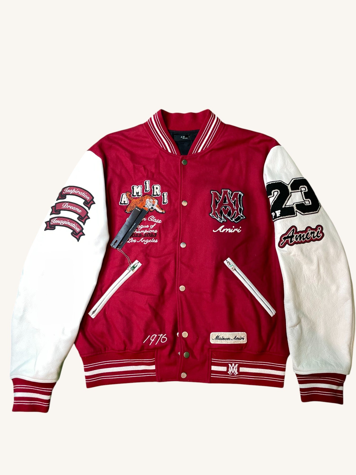 Amiri Wool Red Tiger Varsity Jacket