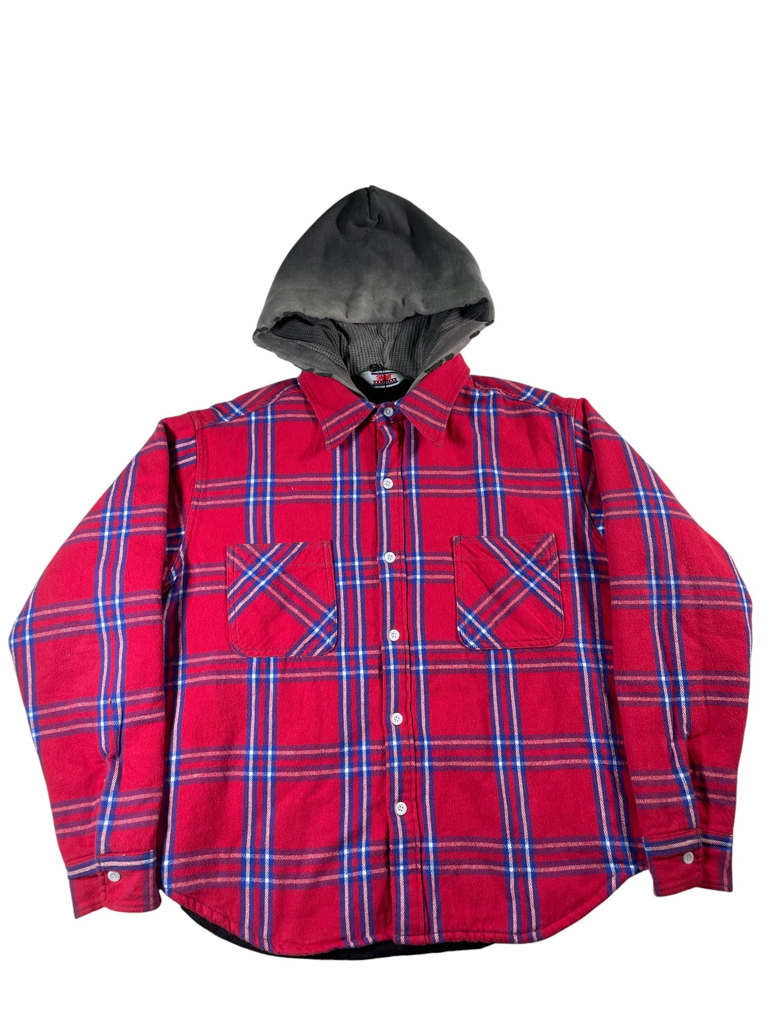 Saint Mxxxxxx Flannel Hooded Padded Jacket