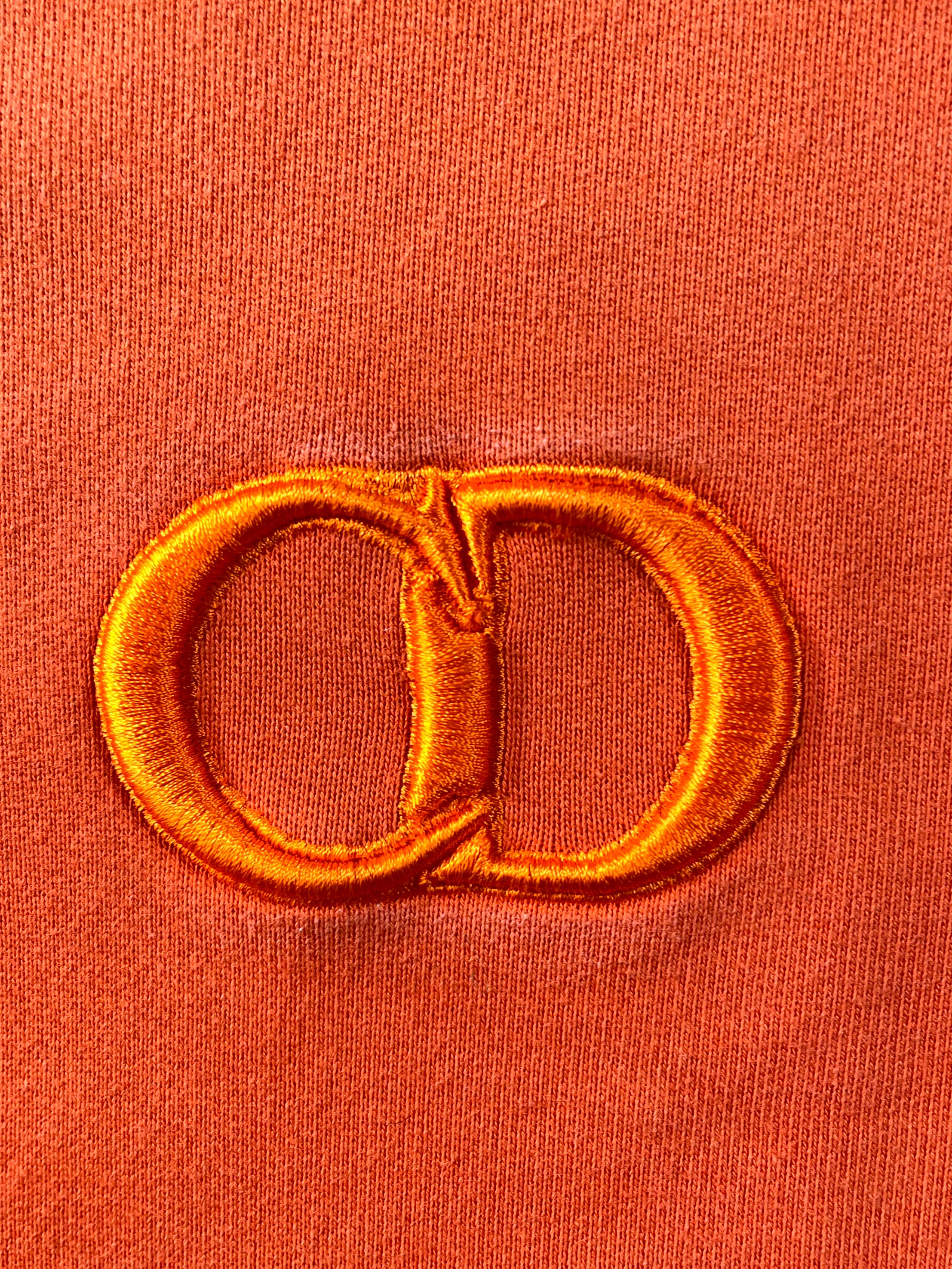 Dior CD Logo Crewneck Orange Sweatshirt