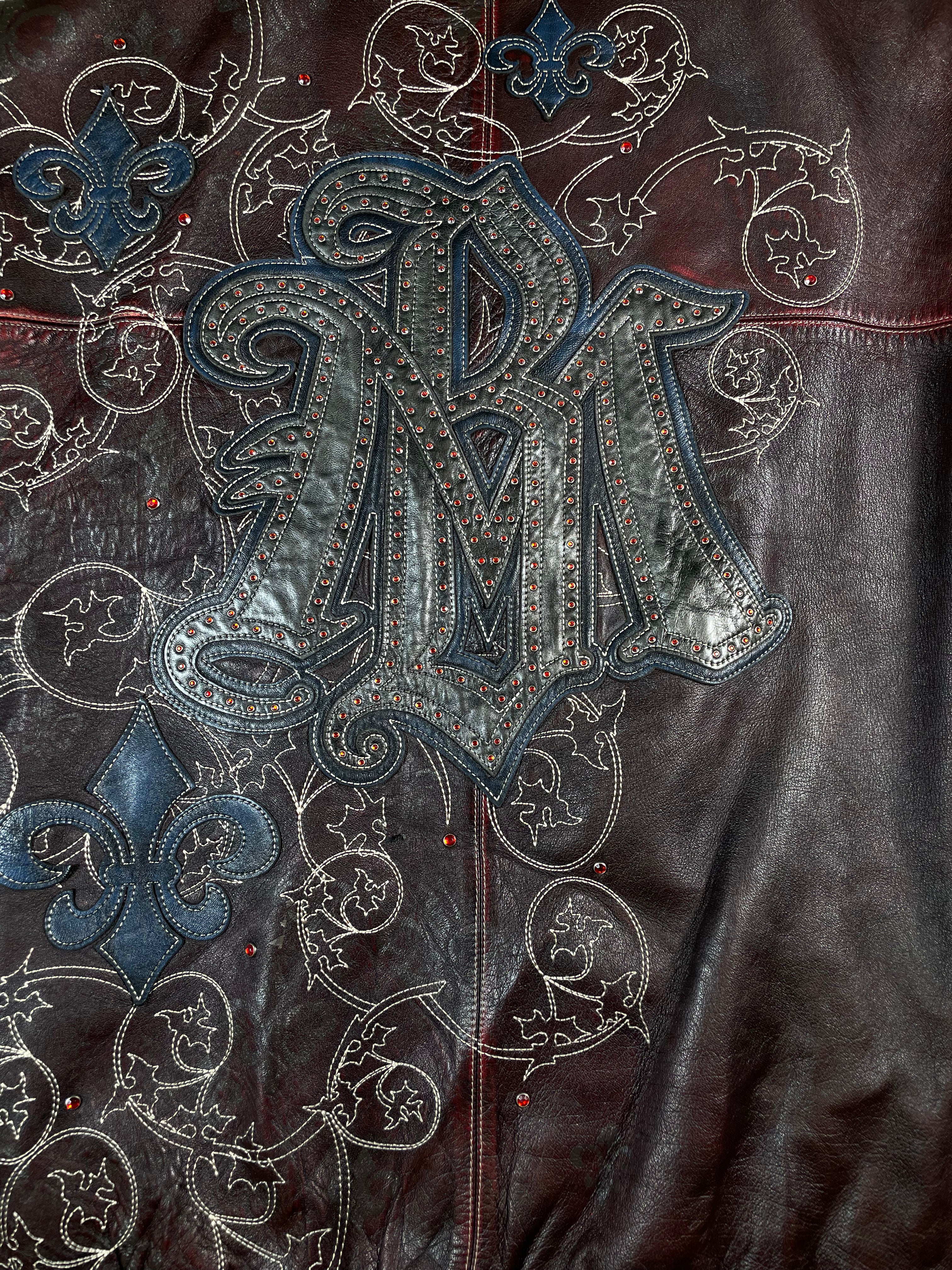 Pelle Pelle Marc Buchanan Studded Multicolor Varsity Jacket
