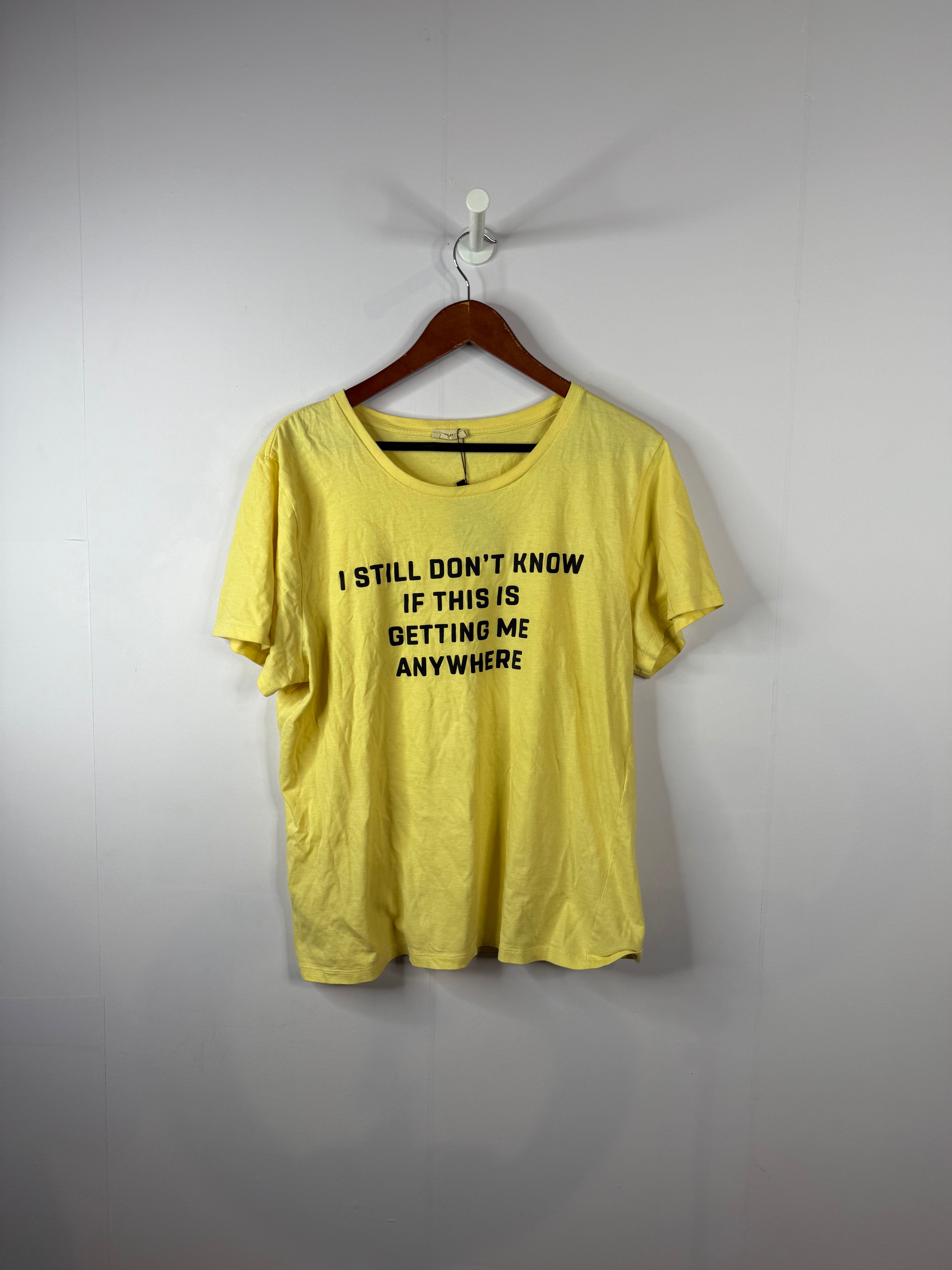 Celine Anywhere Tee Yellow Black Used XXL