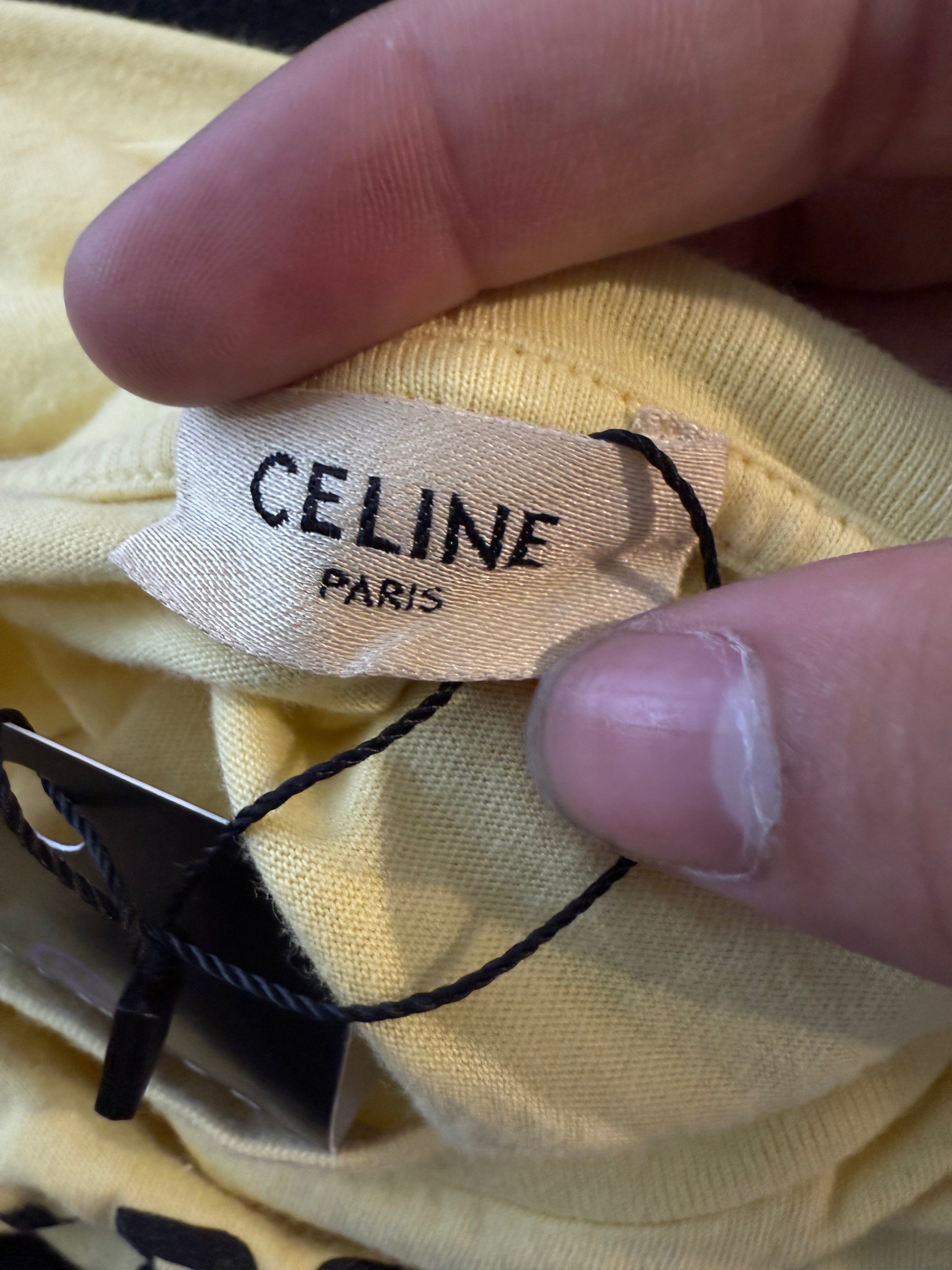 Celine Anywhere Tee Yellow Black Used XXL