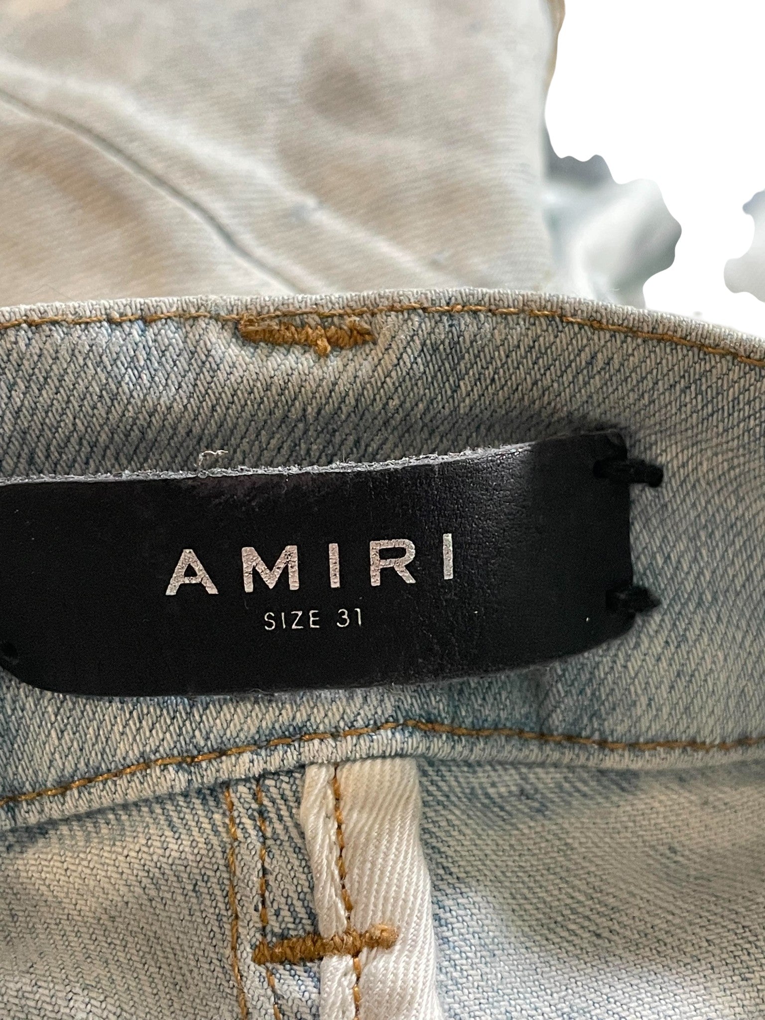 Amiri Light Wash Bleached Thrasher Jeans