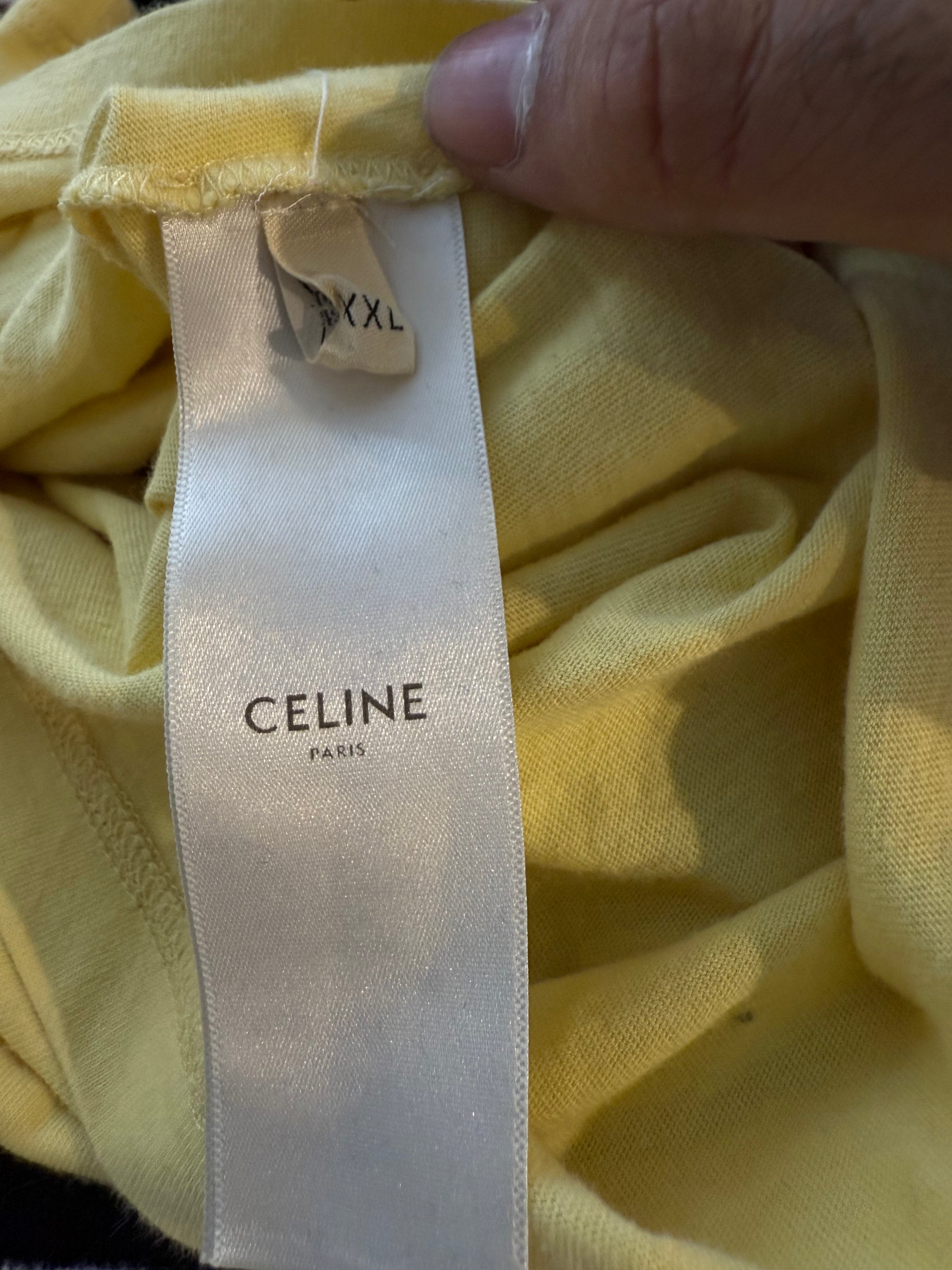 Celine Anywhere Tee Yellow Black Used XXL