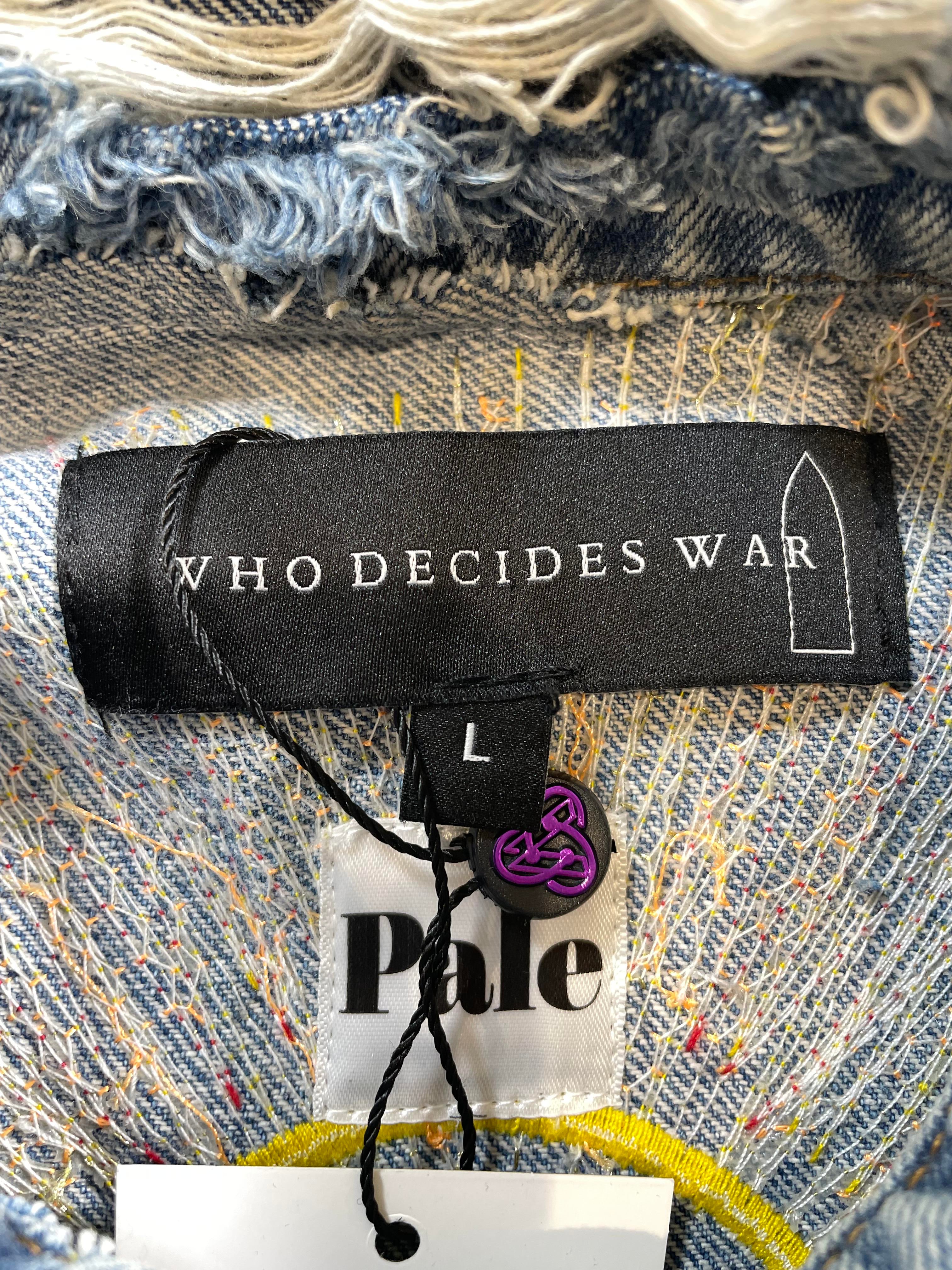 Who Decides War Pale USA Embroidered Denim Vest