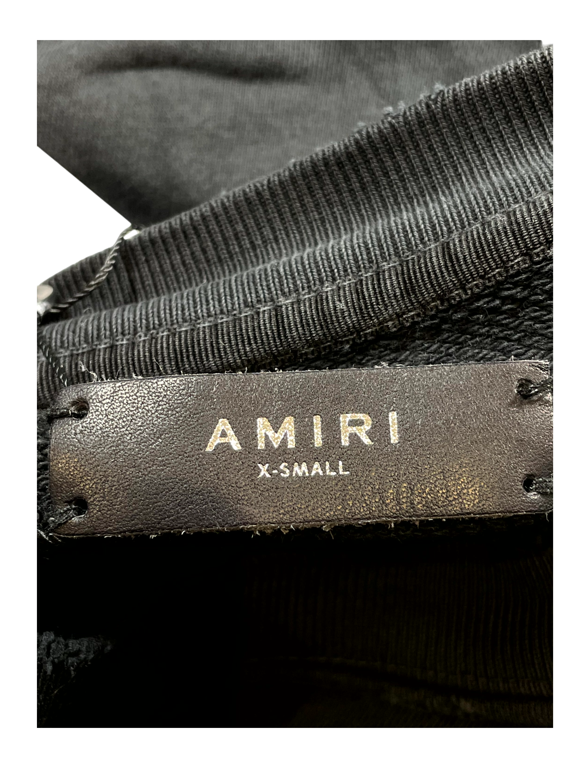 Amiri Leather Arc Logo Crewneck Black Sweatshirt