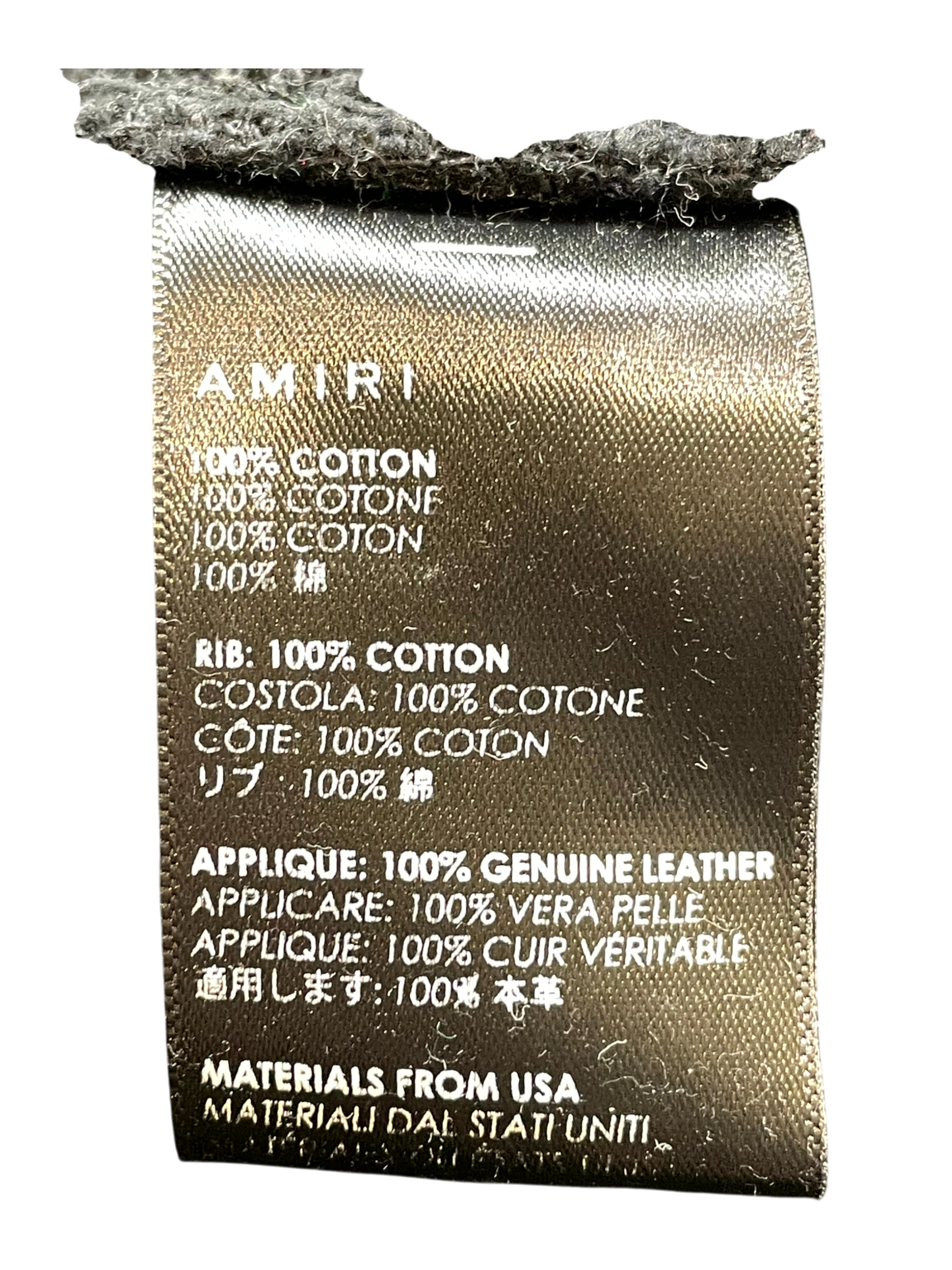 Amiri Leather Arc Logo Crewneck Black Sweatshirt