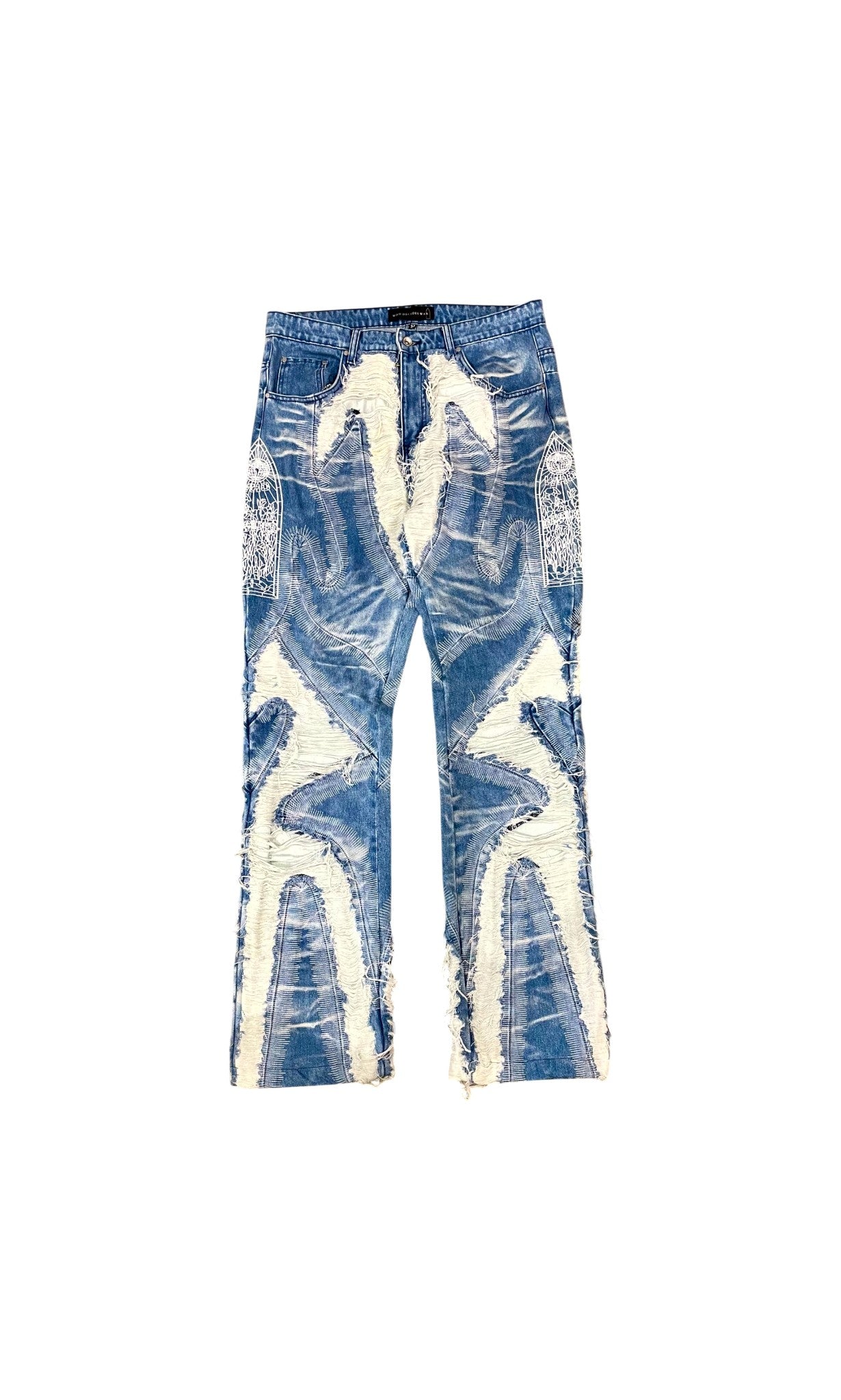 Who Decides War Embroidered Side Logo Light Wash Jeans