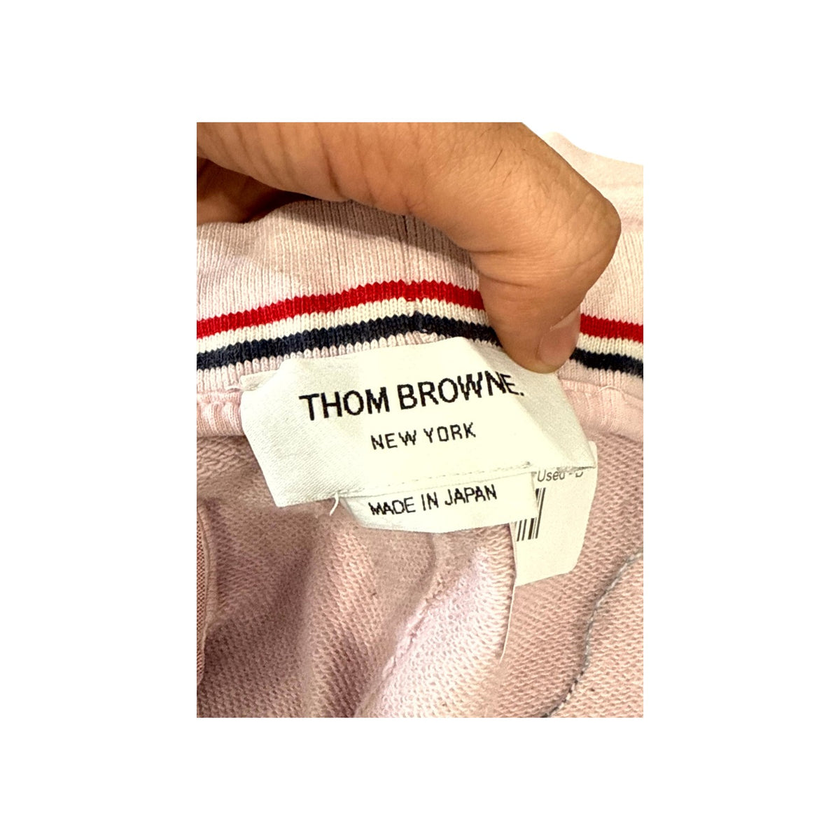 Thom Browne 4 Bar Pink & White Sweats