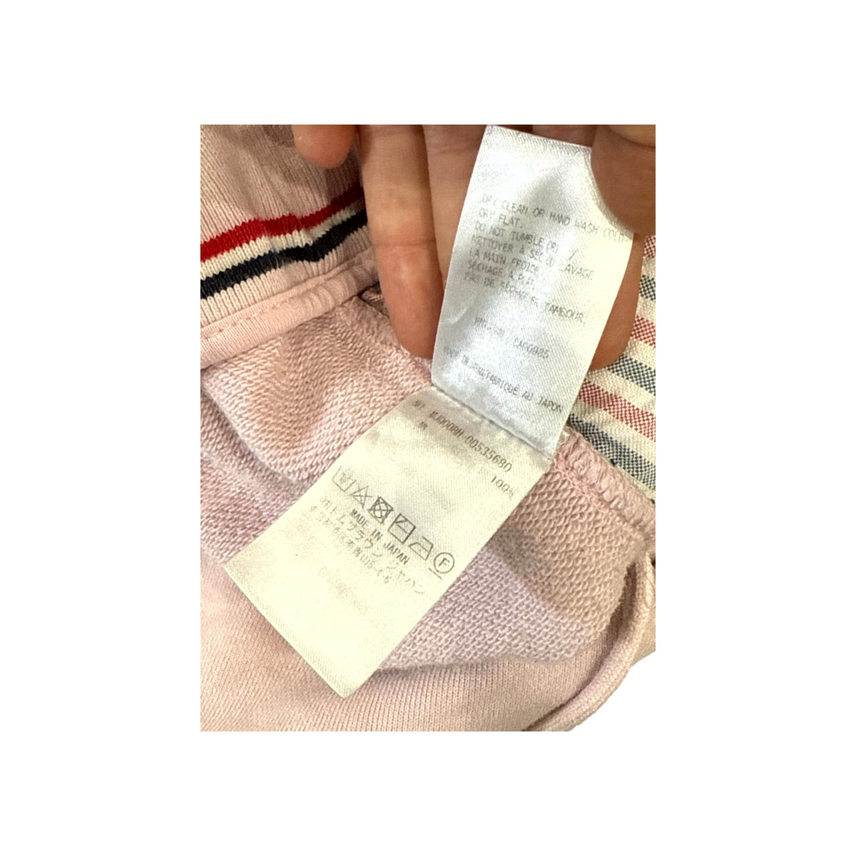 Thom Browne 4 Bar Pink & White Sweats