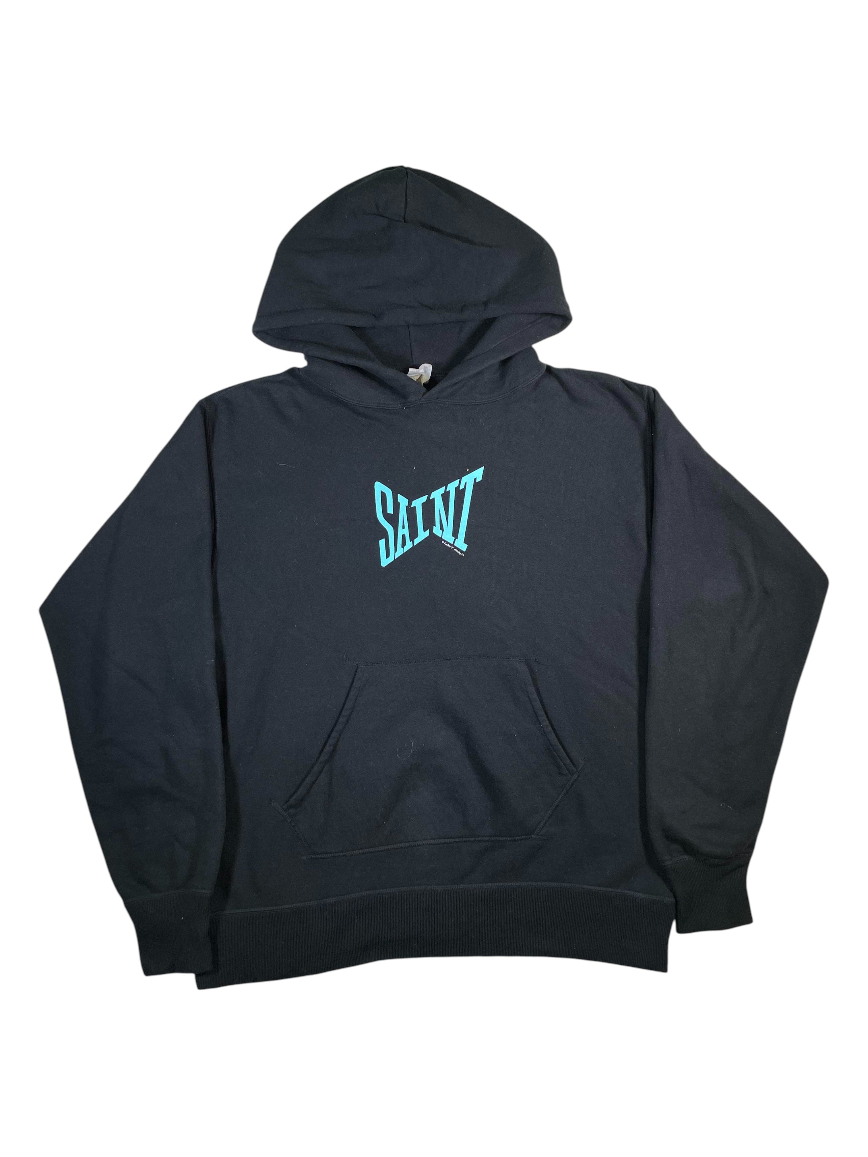 Saint Michael Teal Classic Black Hoodie
