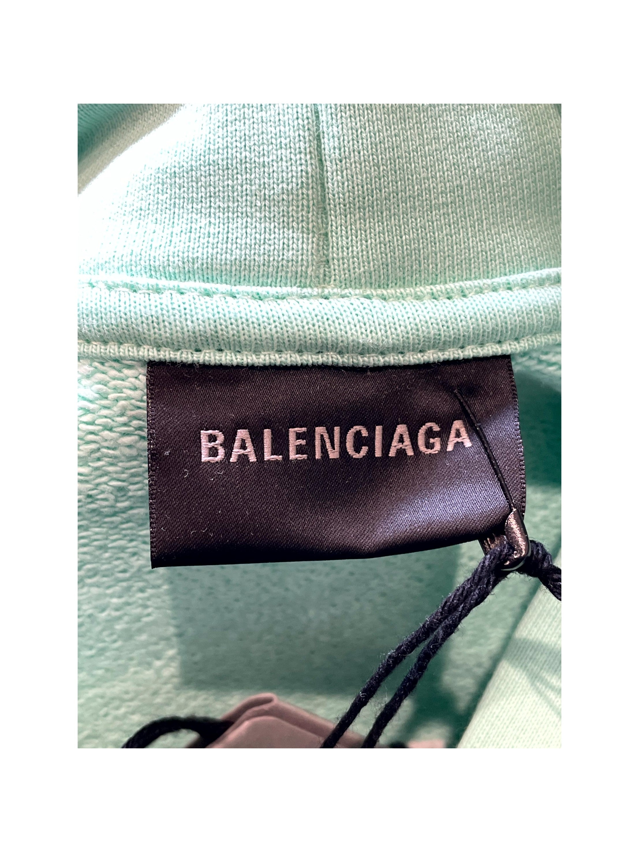 Balenciaga 'Campaign Logo' Mint Hoodie