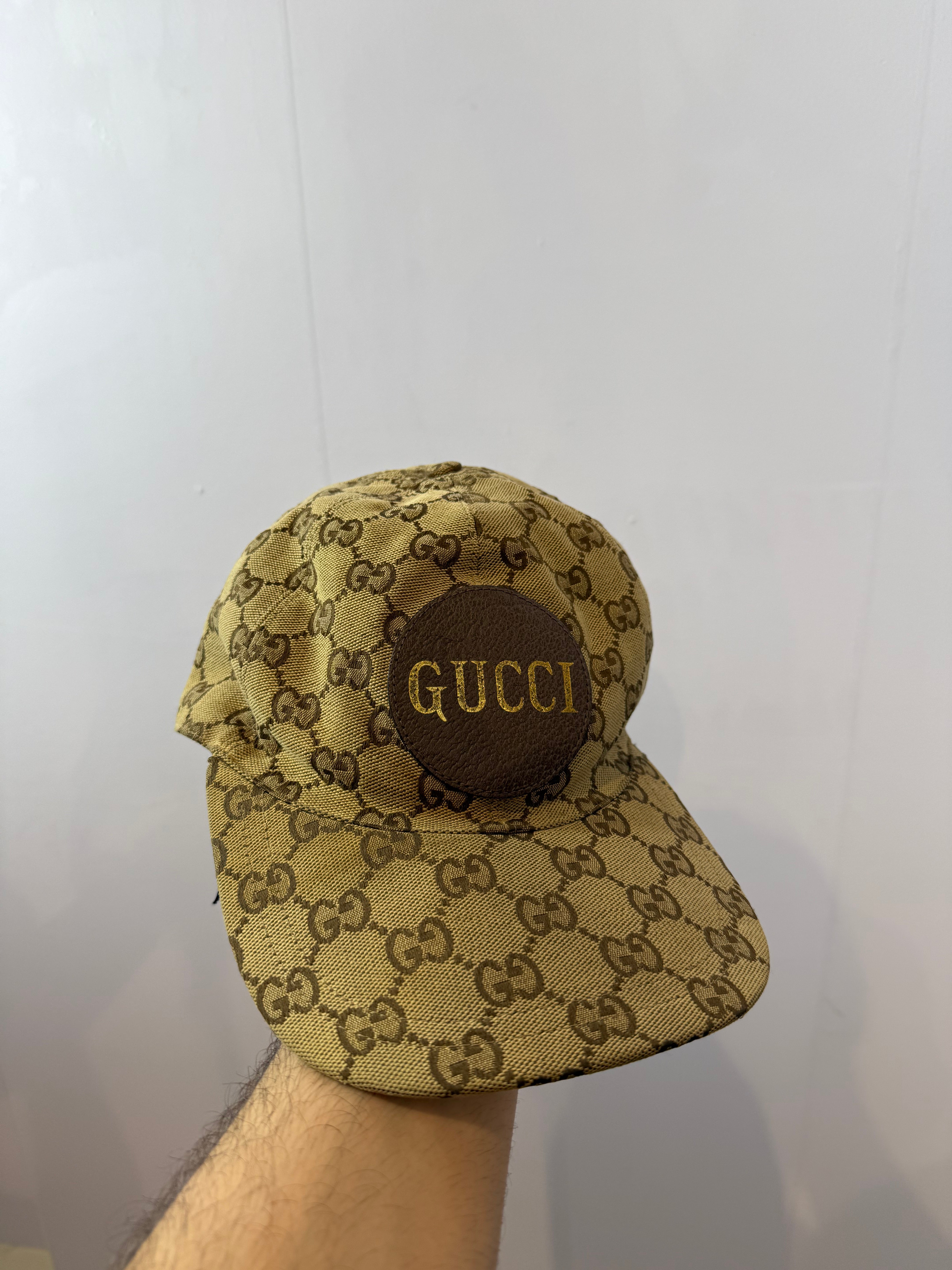 Gucci Patch Hat Brown Mono Used Medium