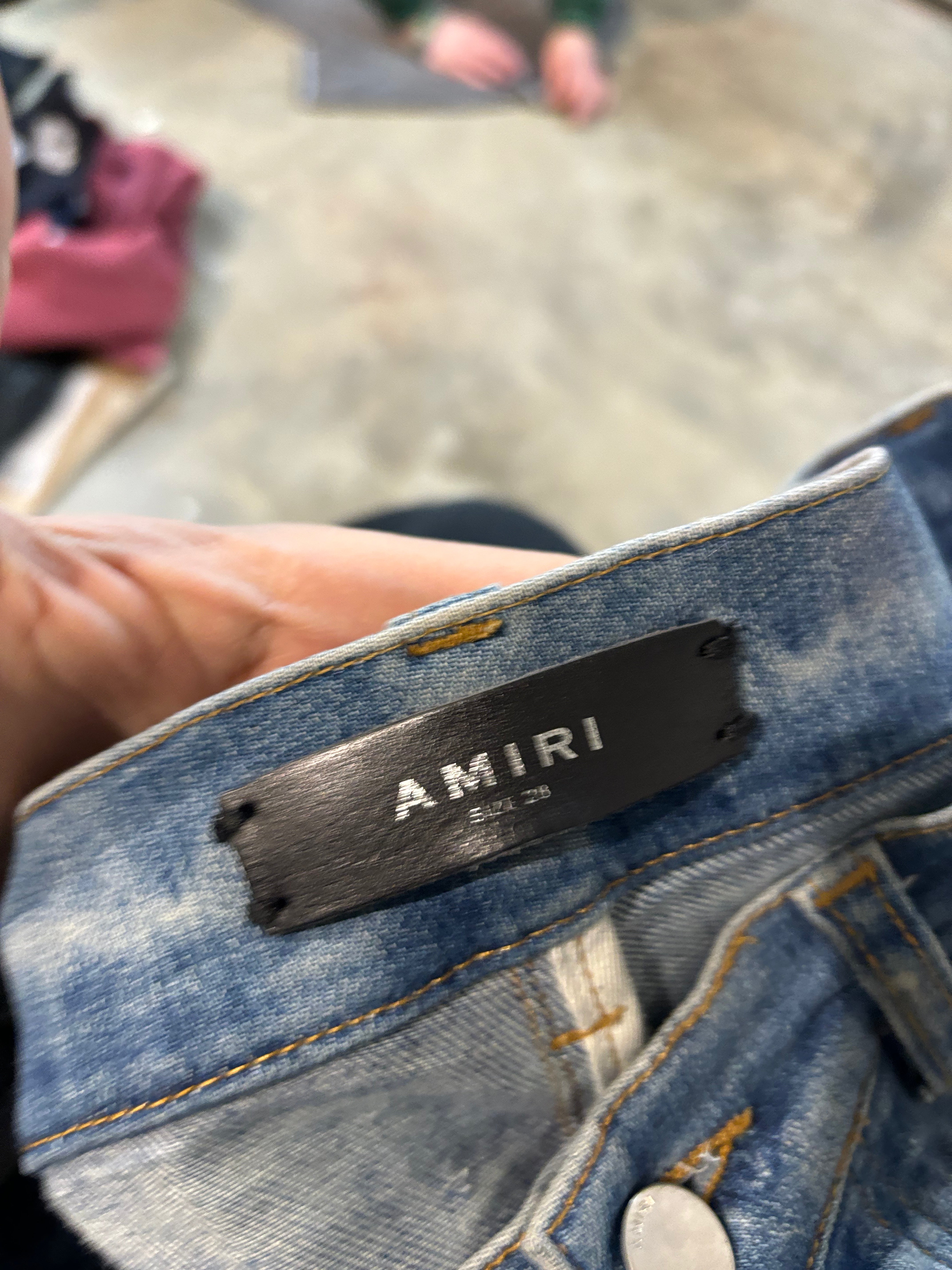 Amiri Jeans Lightwash White Side Logo Used 28