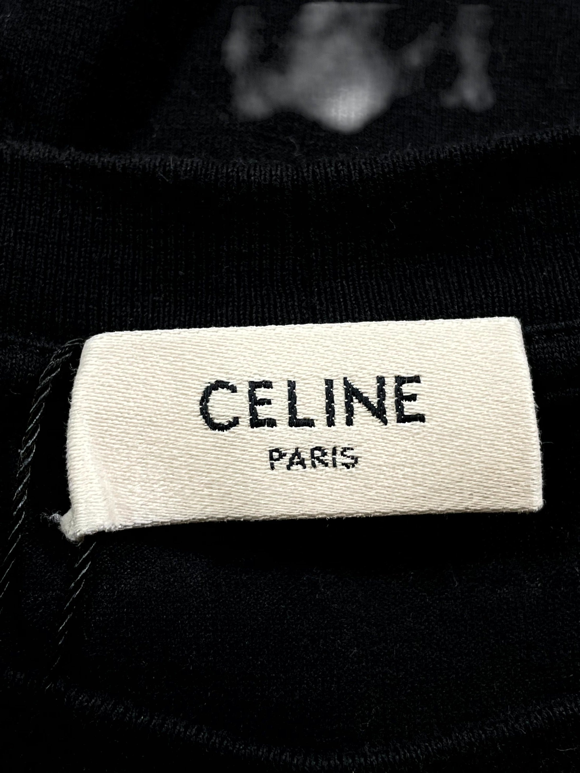 Celine Gradeient Logo Black Tee