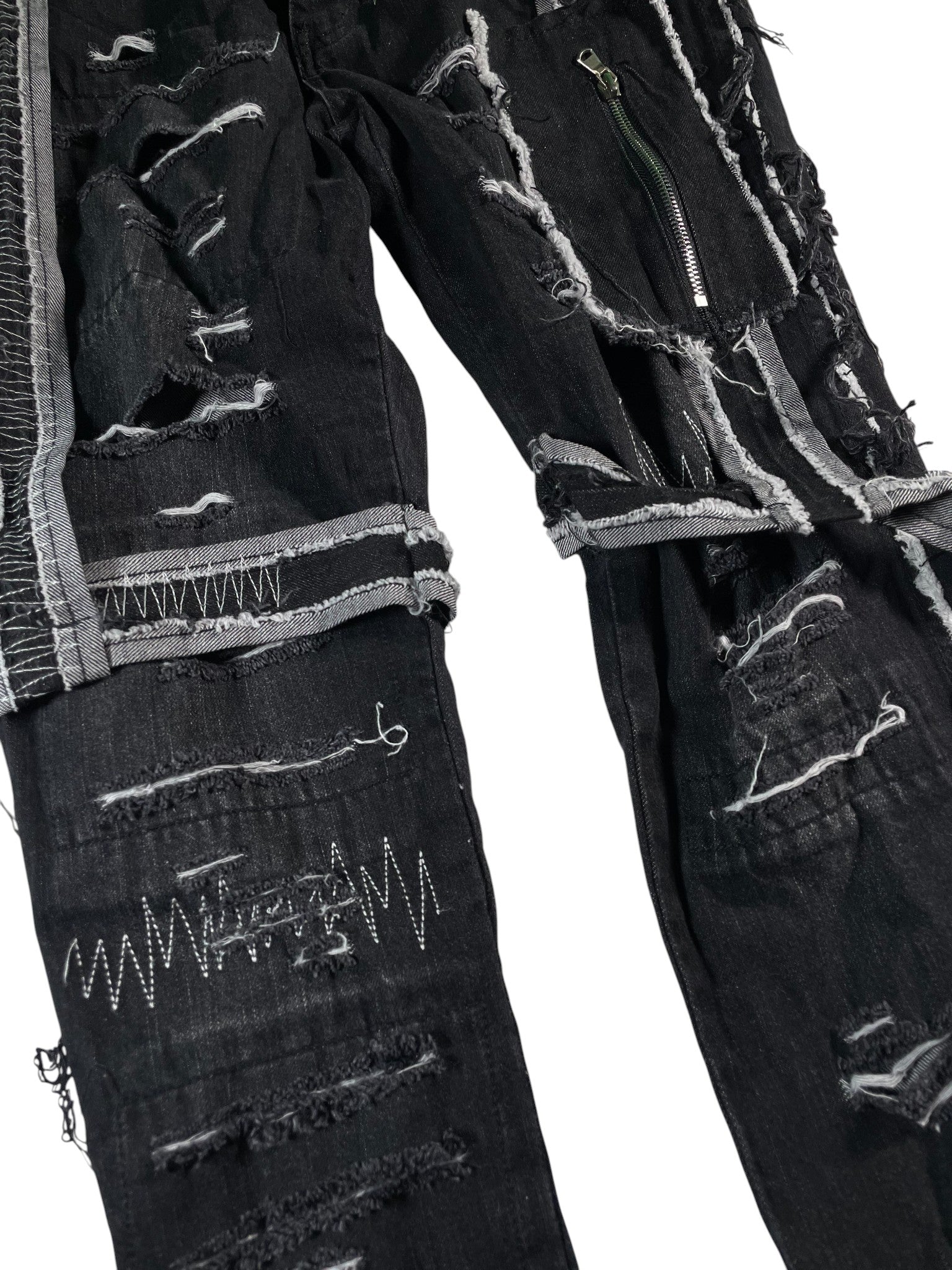 Who Decides War Black Wash Distressed Jeans